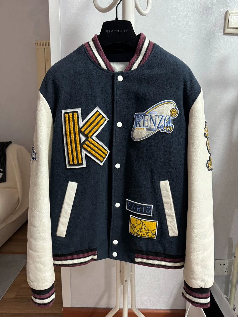 Vintage Kenzo Varsity Wool Leather Jacket - dmc Size US S / EU 44-46 / 1 - 1 Thumbnail
