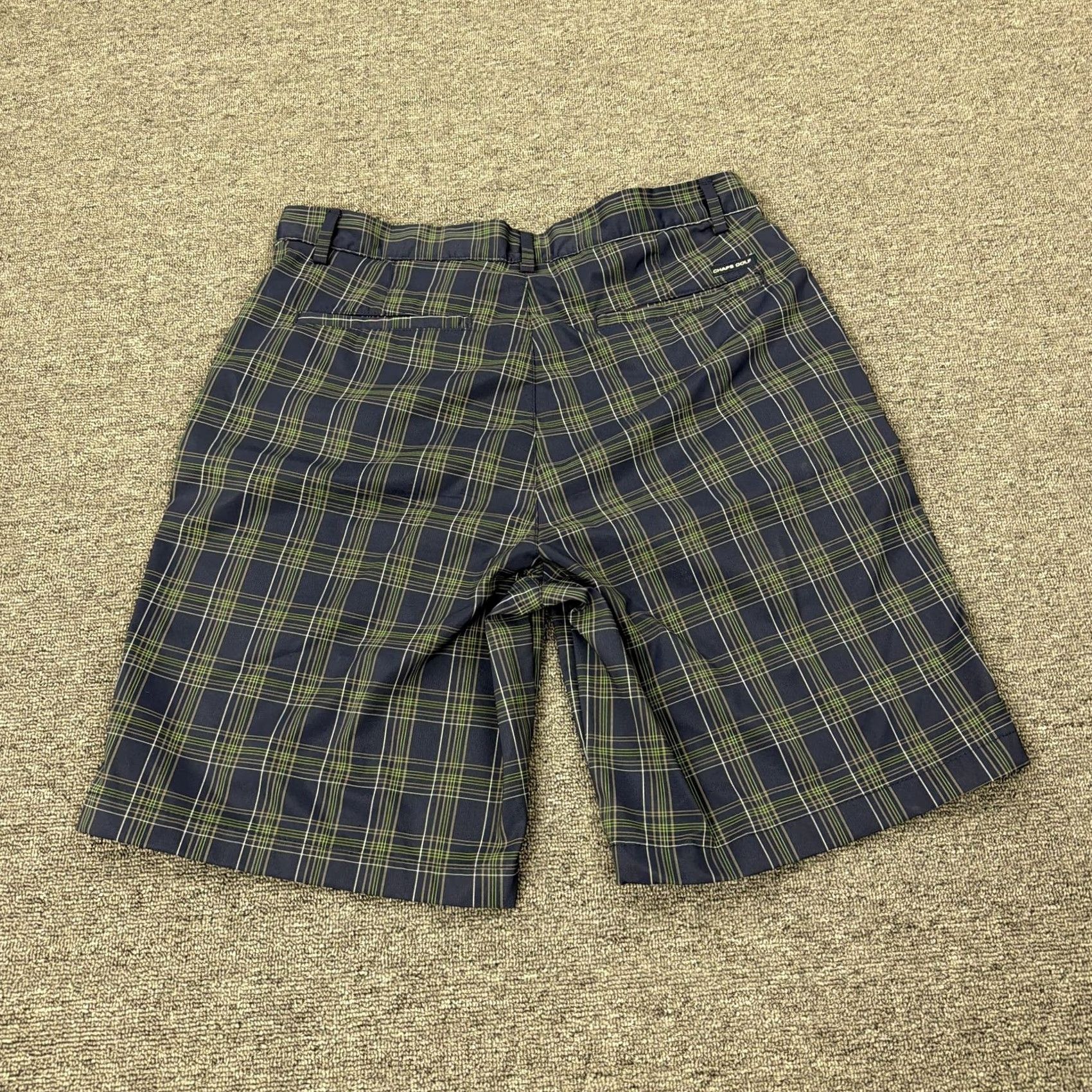 Chaps Chaps Golf Shorts Mens 33 Blue Green Plaid Microfiber Chino Stretch Casual Size US 33 - 6 Thumbnail