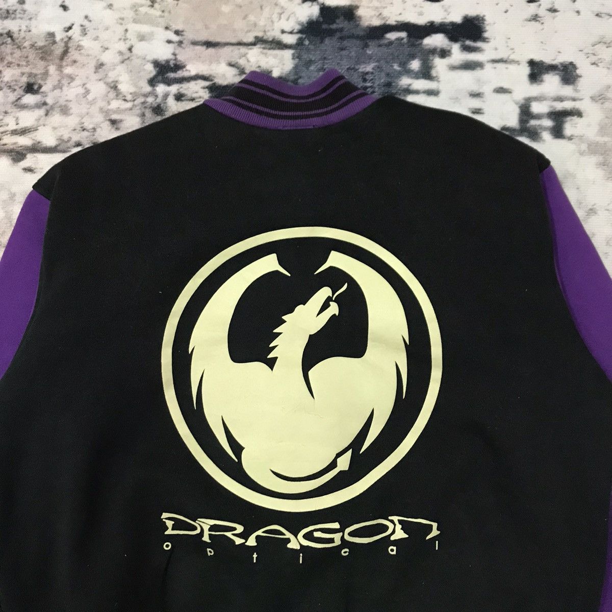 Fruit Of The Loom Vintage 90s Dragon Skateboarding Backhit Varsity Jacket Size US S / EU 44-46 / 1 - 2 Thumbnail