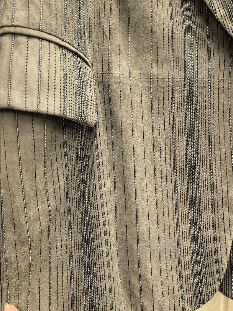 Brunello Cucinelli Brunello Cucinelli Suede leather suit jacket, 100% leather Size XS / US 0-2 / IT 36-38 - 2 Thumbnail