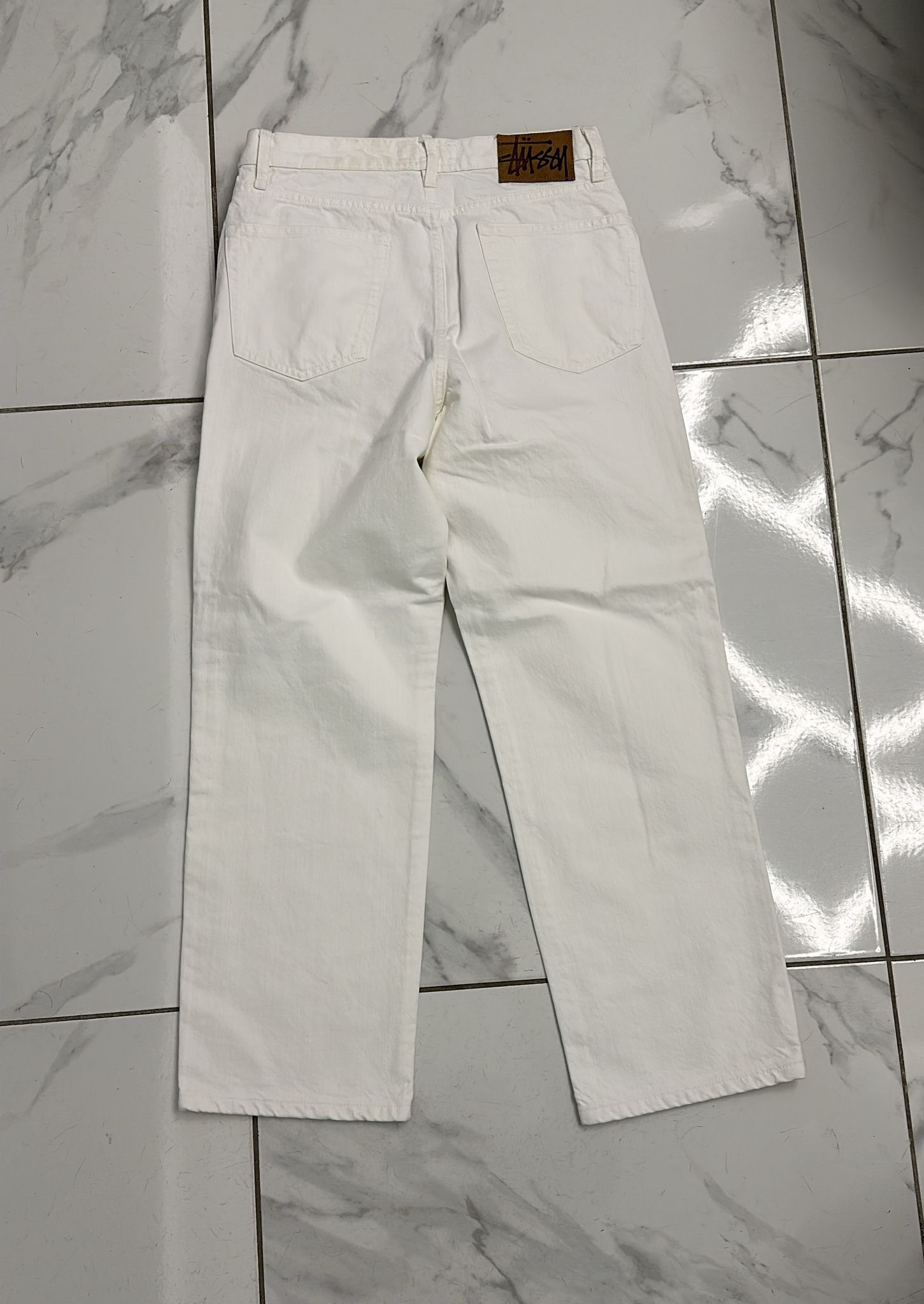 Stussy × Vintage Stussy Big Ol Jean Size 36 White | Grailed