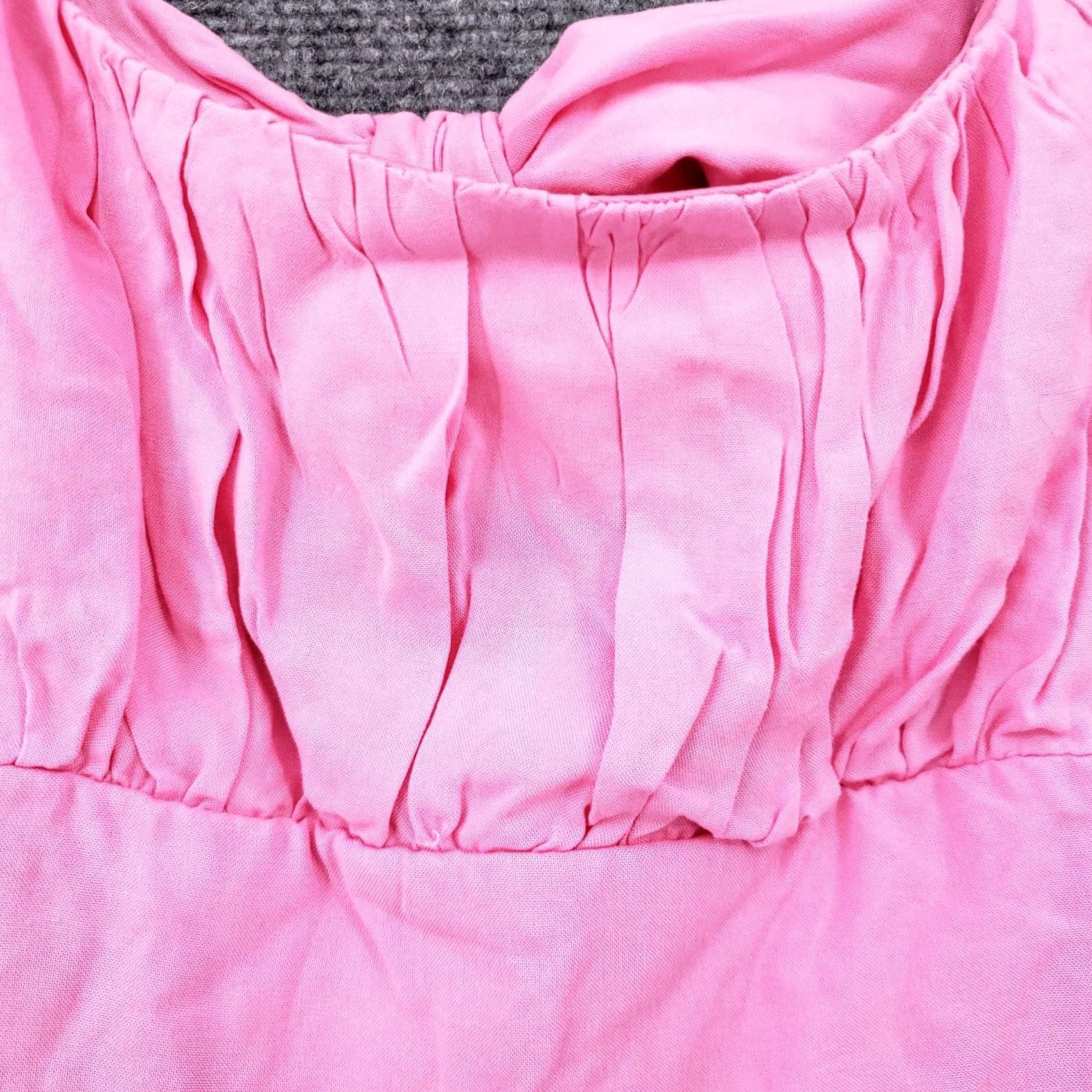Vintage B. Darlin Dress Juniors 5/6 Pink Midi Sundress Pleated Tiered Cut Out Barbiecore Dress Women Girls Size S / US 4 / IT 40 - 4 Thumbnail