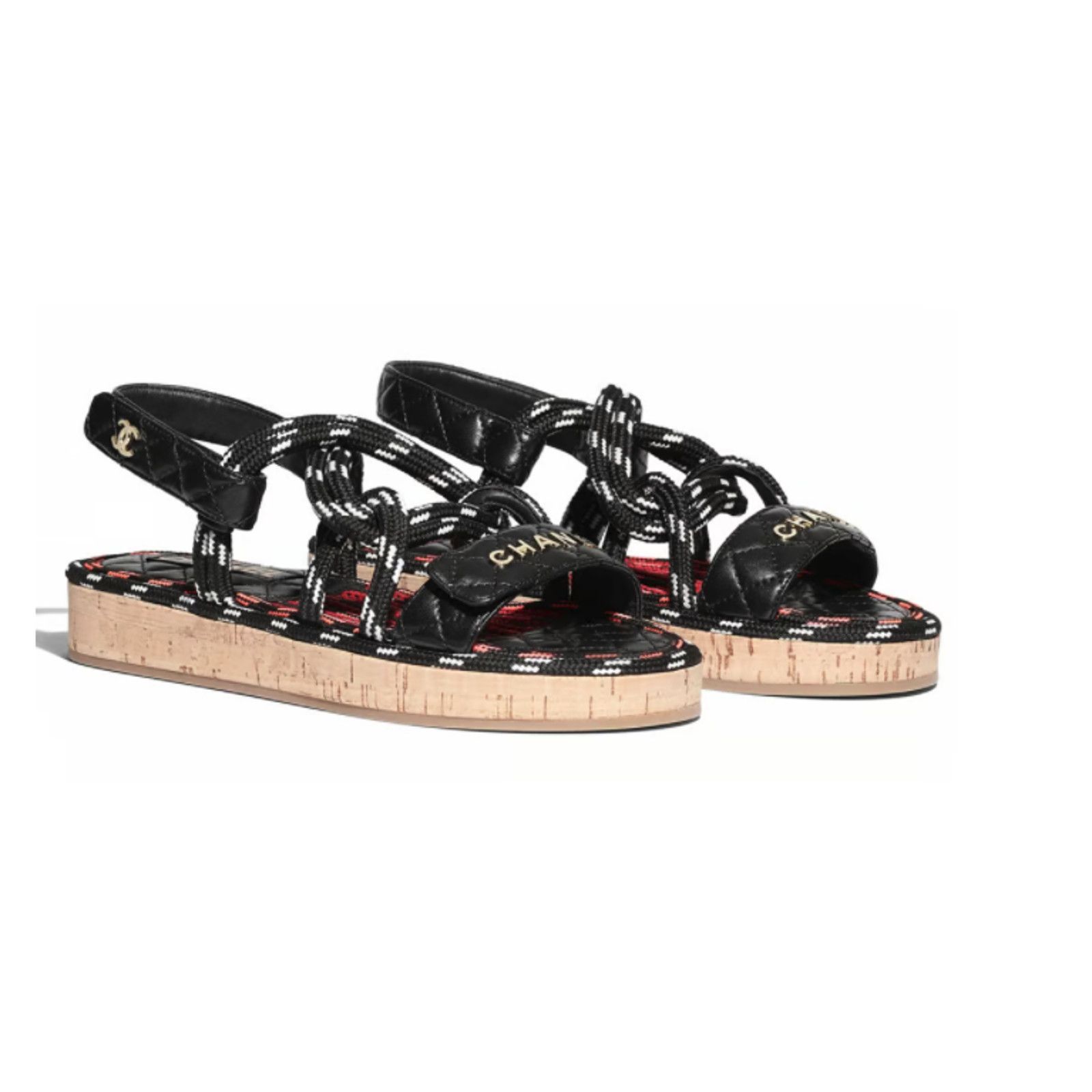 Chanel Chanel 20S White Black Cord Rope Quilted CC Logo Mule Size US 6 / IT 36 - 6 Thumbnail