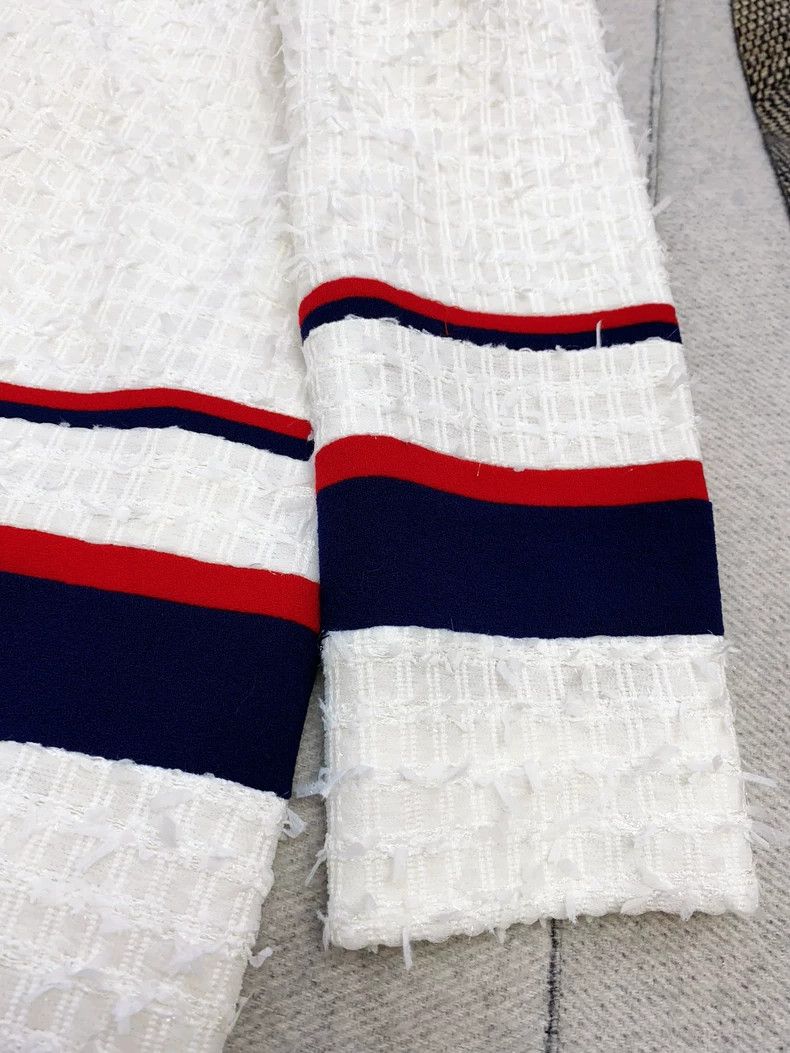 Thom Browne Thom Browne White tweed coat with red stripes Size M / US 6-8 / IT 42-44 - 5 Thumbnail