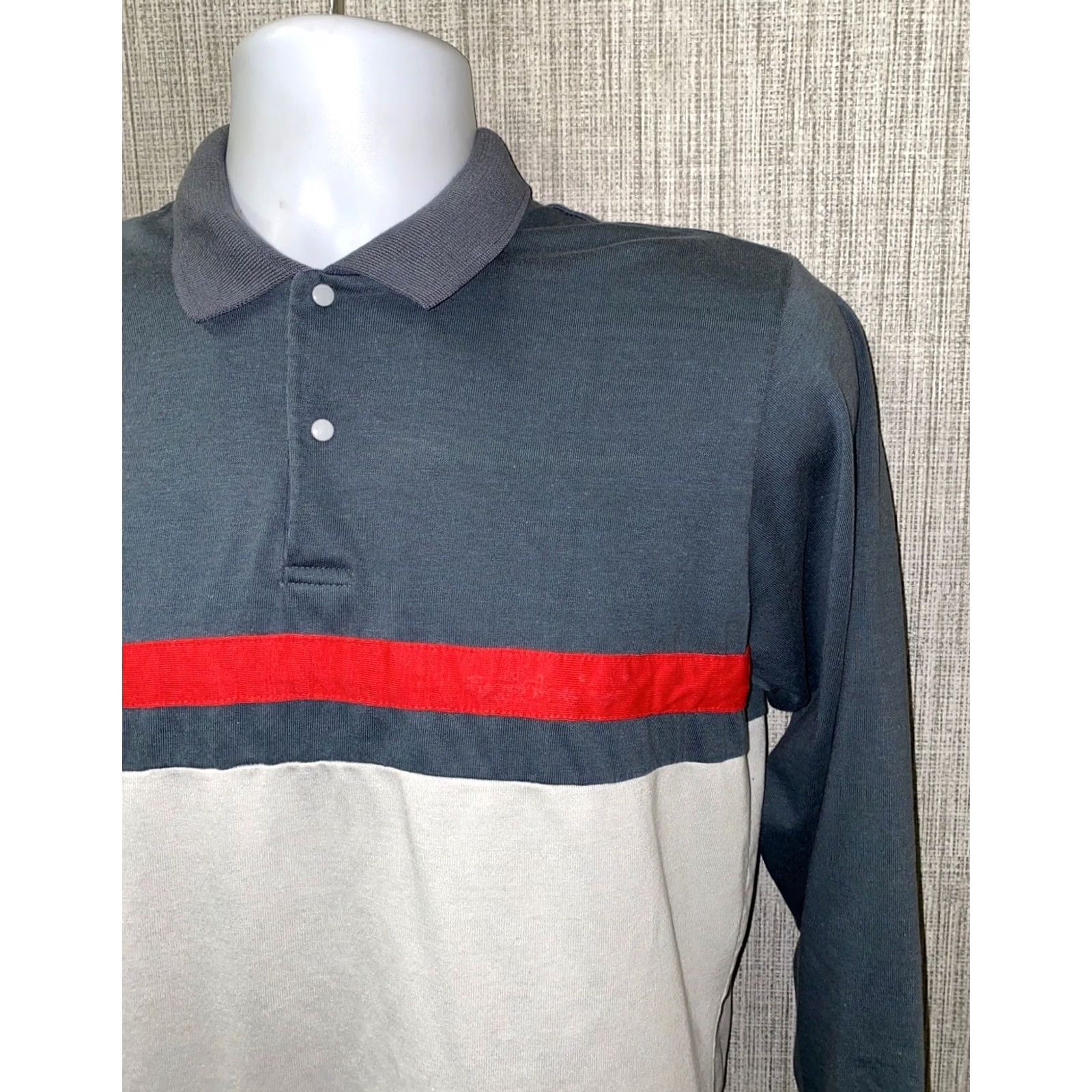 Adidas VINTAGE Adidas Mens Gray/Red Long Sleeve Polo Shirt L USA Polo Shirt Mens Large Gray Red USA Size US L / EU 52-54 / 3 - 3 Thumbnail