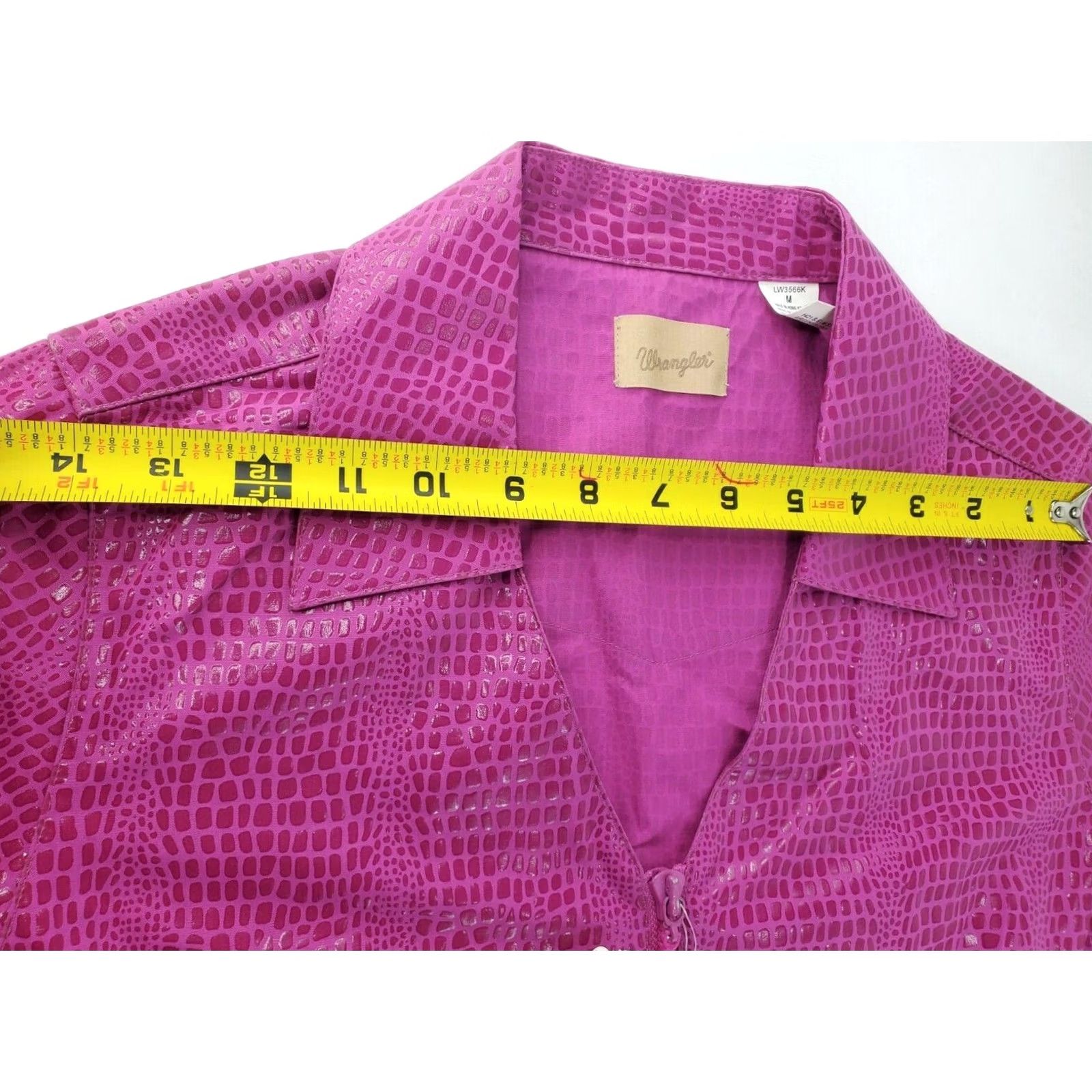 Wrangler VINTAGE Wrangler Jacket Womens Pink Snake Print, Faux Reptile Pattern, LW3566K, Jewelled Zipper, M Size M / US 6-8 / IT 42-44 - 6 Thumbnail