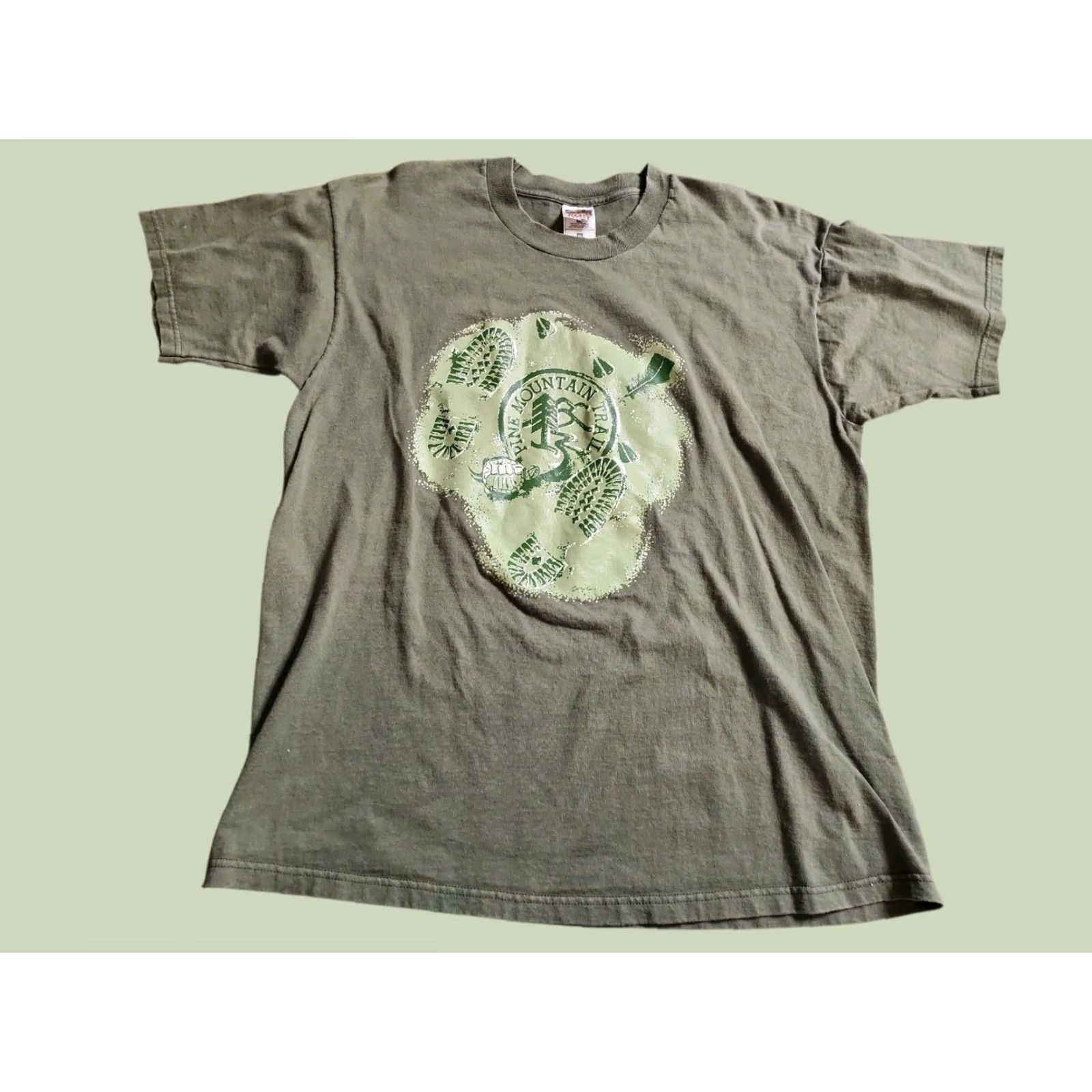 Fruit Of The Loom Vintage Fruit of the Loom T-Shirt Mens XL Pine Mountain Trail Hike GA Travel Souvenir Green 90s Summer Cotton Crew Neck Short Sleeve T-Shirt Size US XL / EU 56 / 4 - 2 Thumbnail