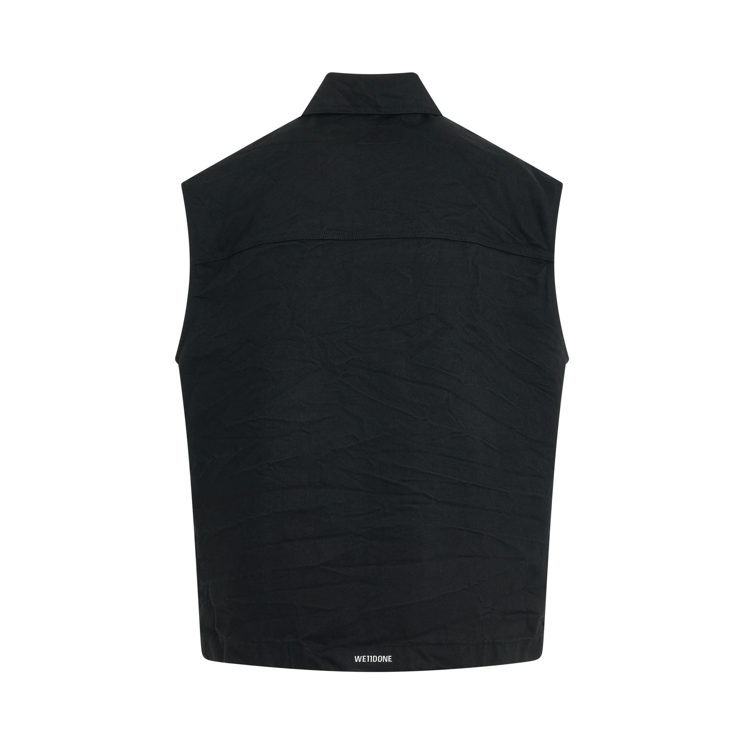 WE11DONE o1mris0824 Denim Vest in Black Size US M / EU 48-50 / 2 - 4 Thumbnail