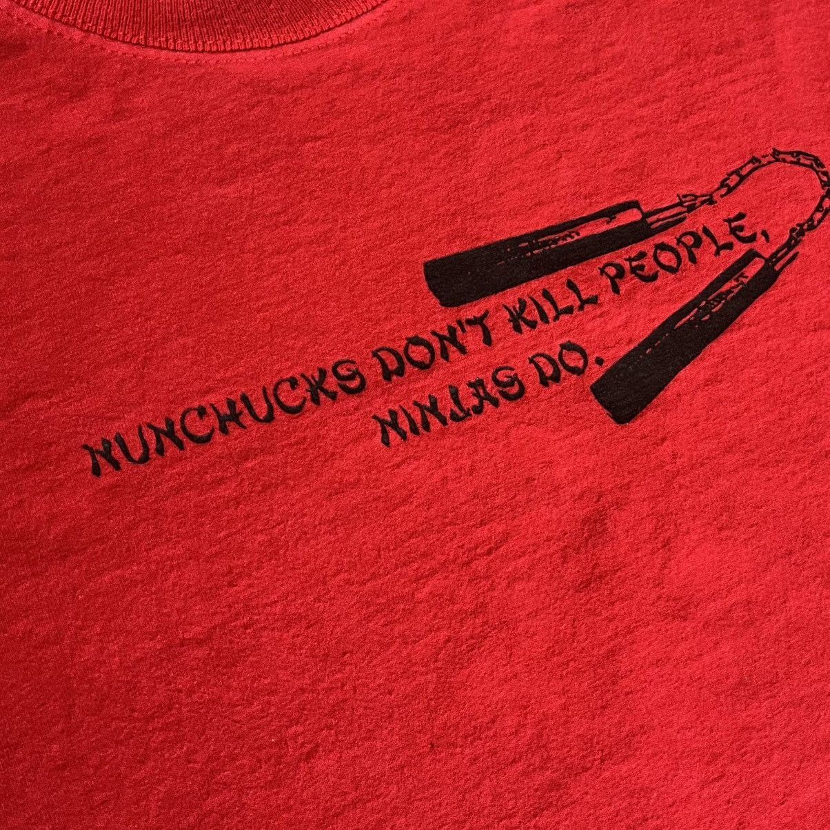 Vintage Vintage 2000s Nunchucks Dont Kill People Ninjas Do Humor Tee Size US XL / EU 56 / 4 - 3 Thumbnail