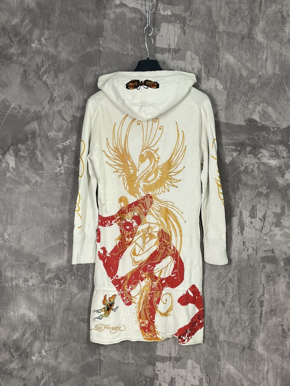 Christian Audigier × Designer × Ed Hardy Ed Hardy Women's Sweater Hoodie Dress y2k 2000s Size M / US 6-8 / IT 42-44 - 2 Thumbnail