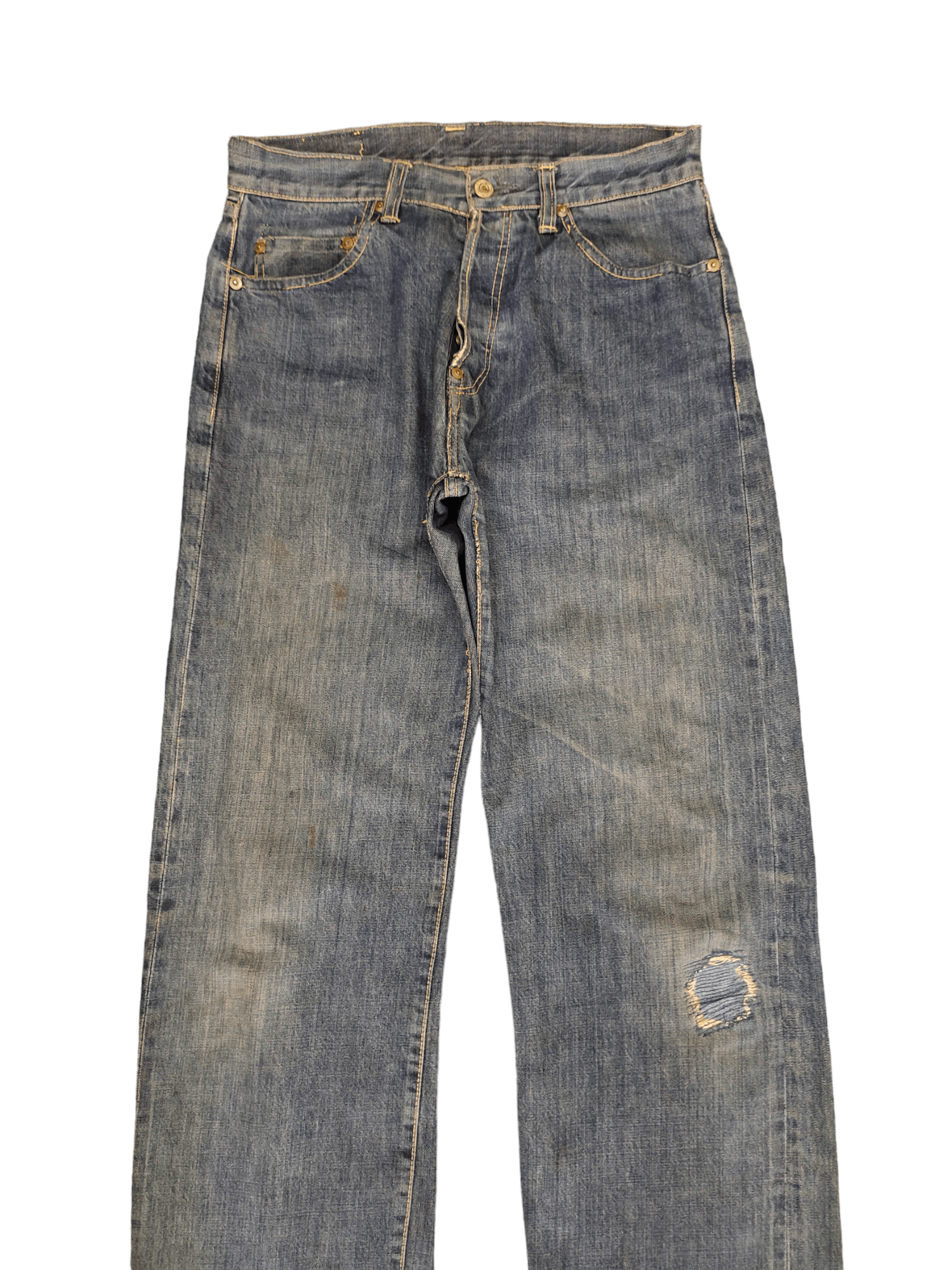 Studio D'Artisan 1990s Studio D Artisan Lot 0205 Selvedge Distress Jeans Size US 30 / EU 46 - 2 Thumbnail