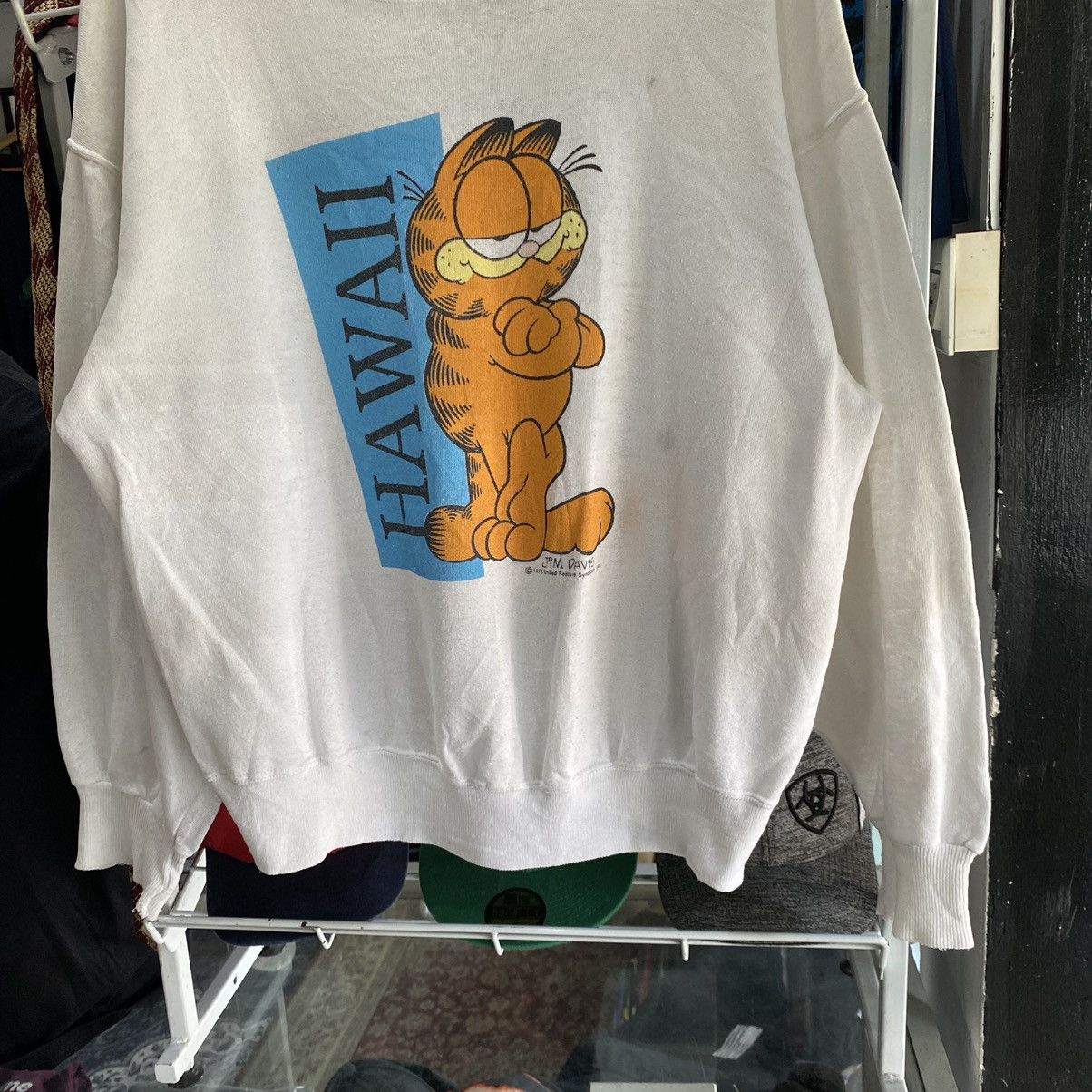 Vintage Garfield Crewneck Sweatshirt 1978 Vintage White Size US L / EU 52-54 / 3 - 4 Thumbnail