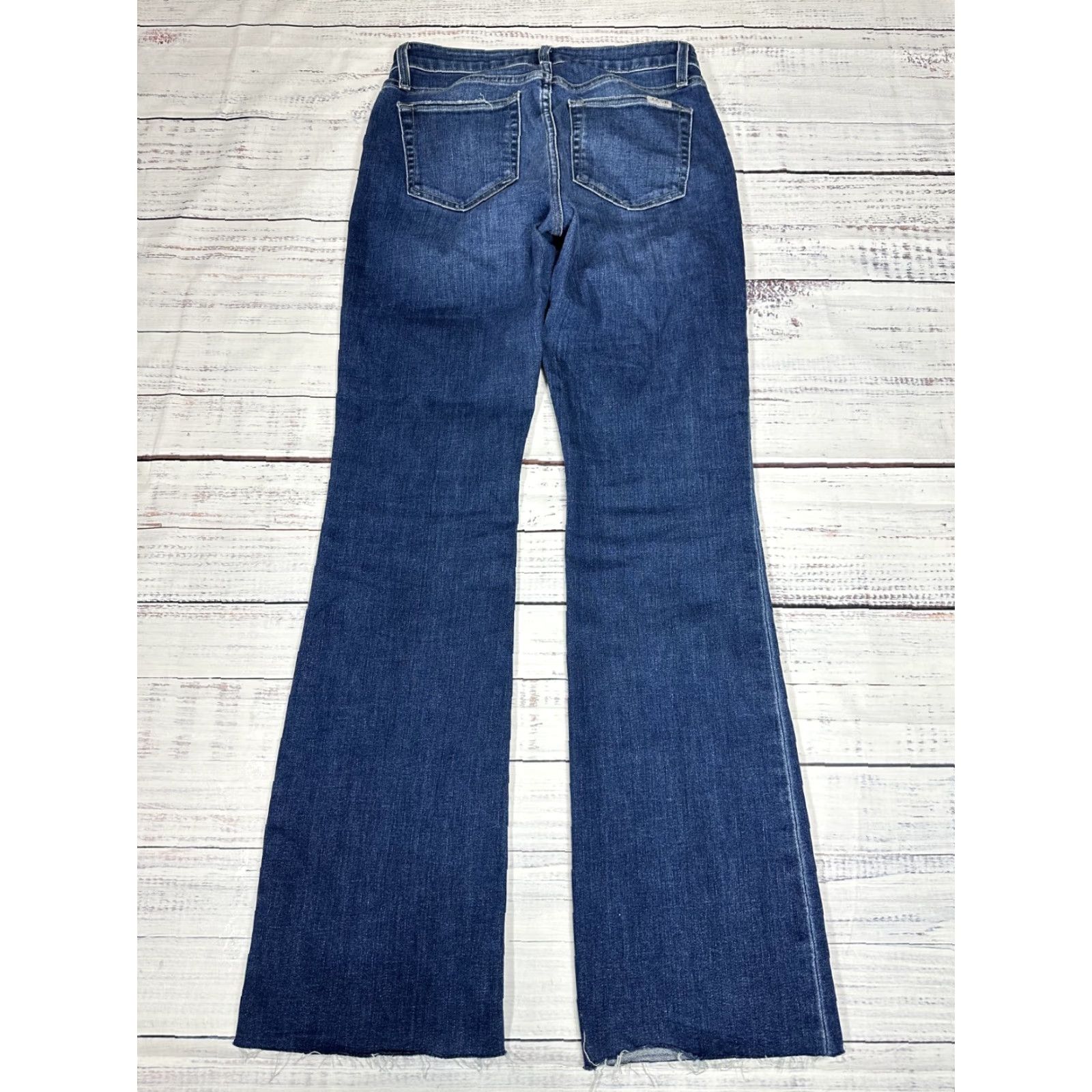 Vintage Women's Joe's Jeans Herculina Jeans Blue Flare Raw Edge Slightly Stretchy Sz 29 Regular 31.5in Inseam Adult Women's Jeans Blue Flared 29 Size 29" - 3 Thumbnail