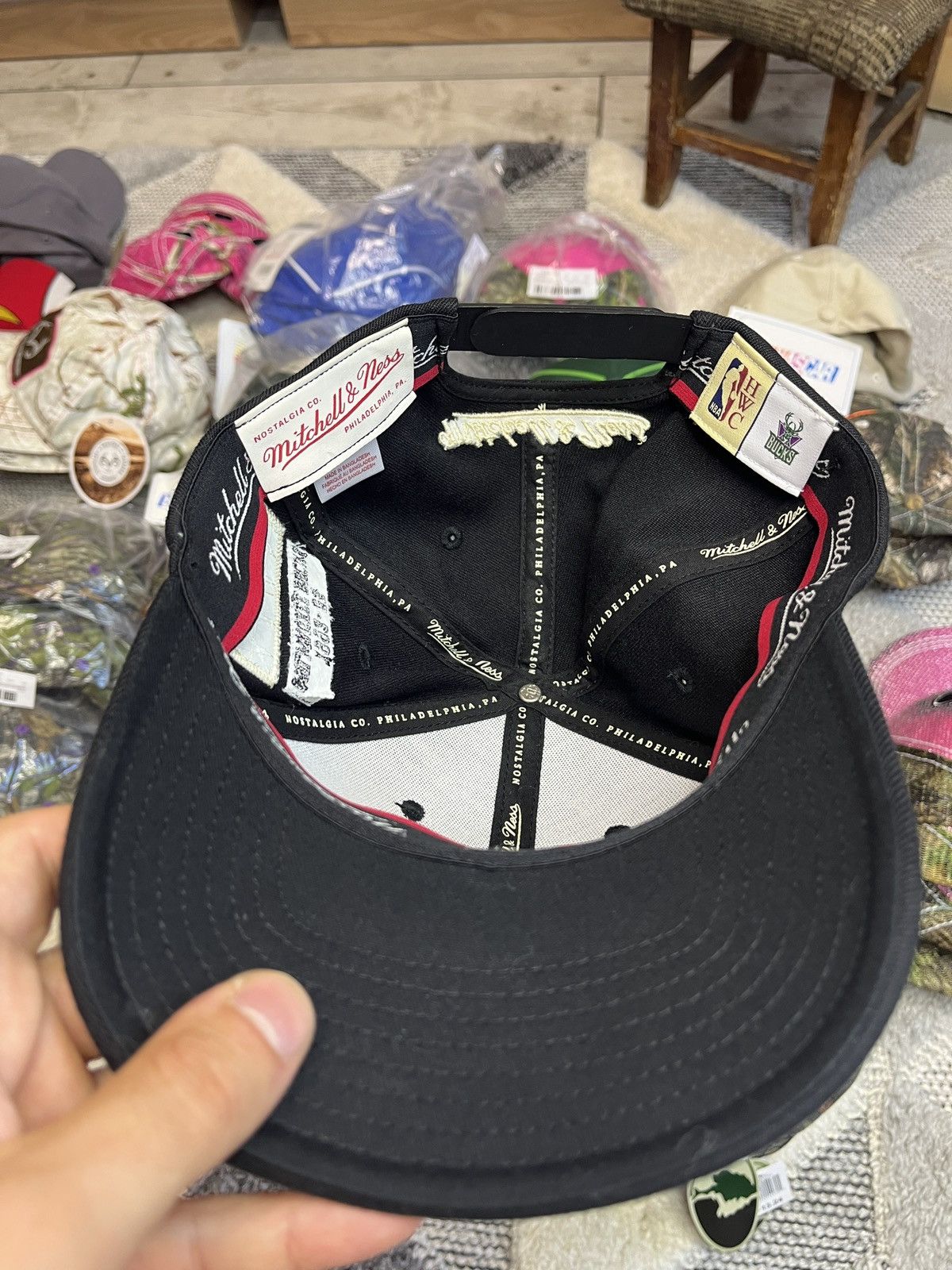 Mitchell & Ness × NBA Mitchel Ness Bucks NBA Cap Hat Size ONE SIZE - 3 Thumbnail