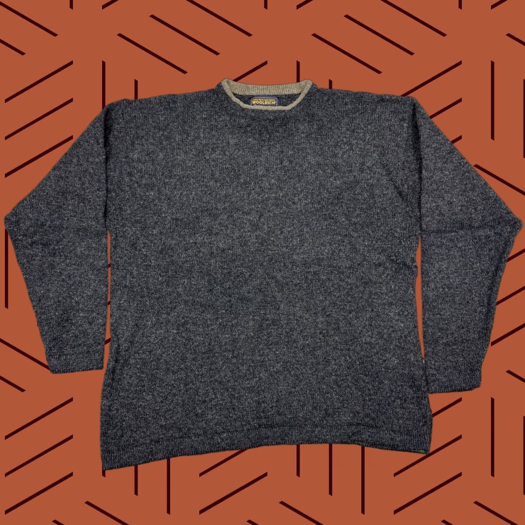 Vintage VINTAGE Woolrich Men’s Charcoal Grey Heathered Crew Neck Sweater XL Wool Blend Knit Pullover All Seasons Size US XL / EU 56 / 4 - 1 Thumbnail
