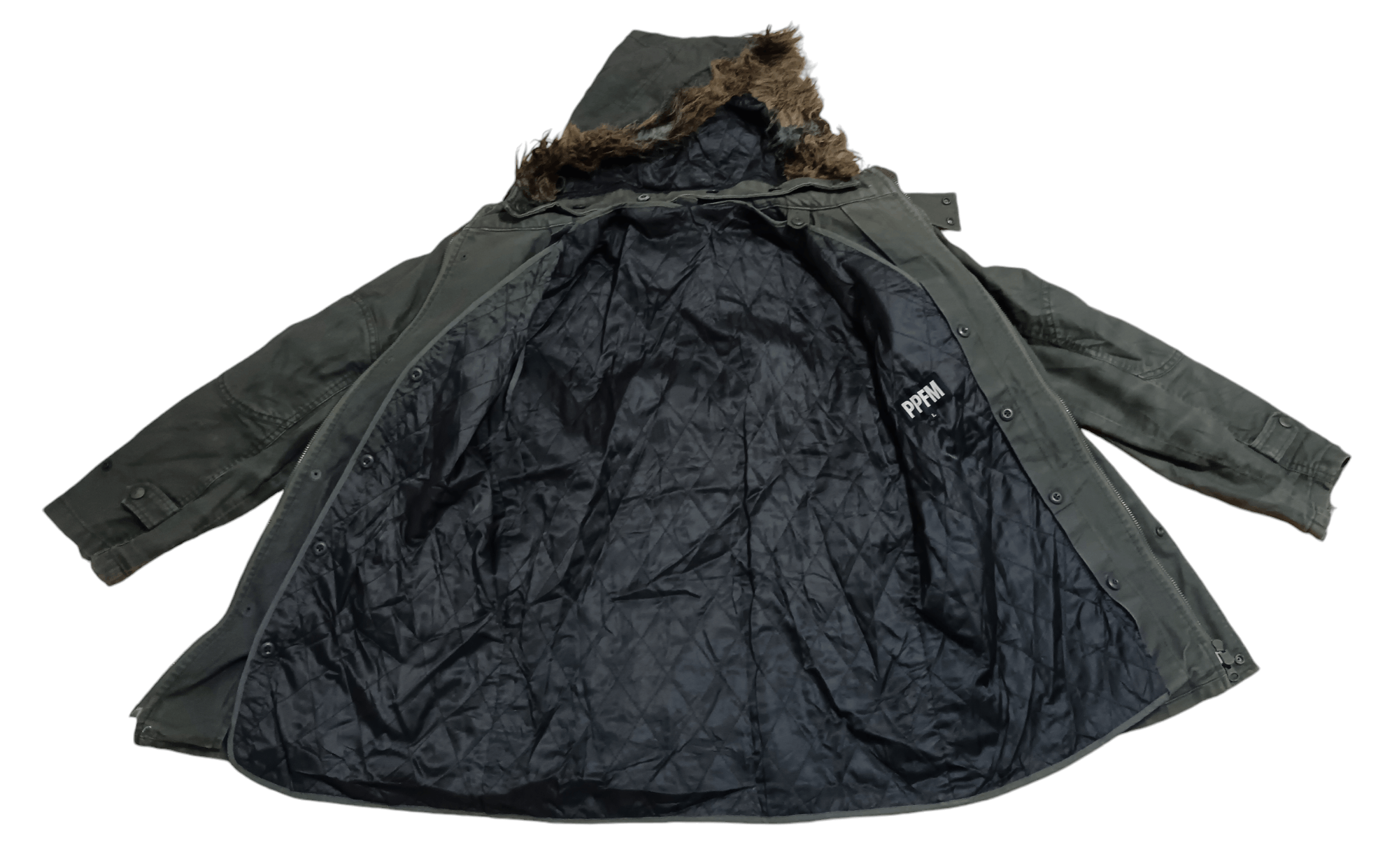 PPFM PPFM MULTIPOCKET FAUX FUR HOODED PARKA JACKET Size US L / EU 52-54 / 3 - 2 Thumbnail