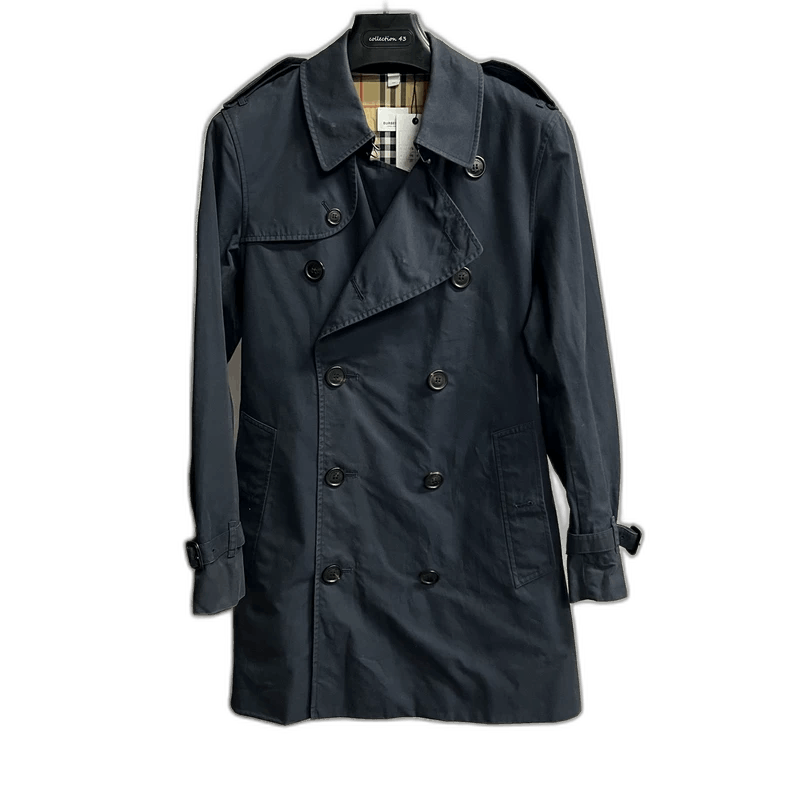Burberry Burberry Navy Blue Double-Breasted Long Coat Size US M / EU 48-50 / 2 - 1 Thumbnail