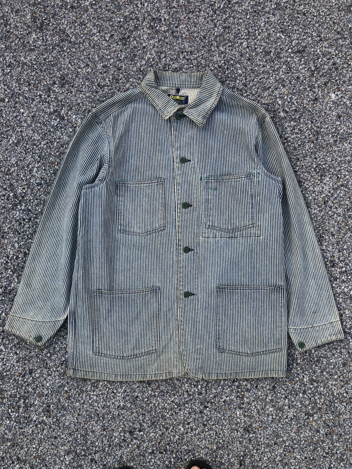 Oshkosh Vintage Oshkosh Chore Jacket Hickory Stripe Wabash Size US L / EU 52-54 / 3 - 1 Thumbnail