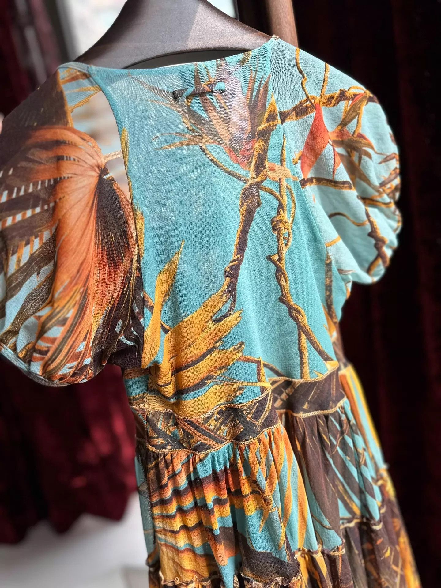 Jean Paul Gaultier Jean Paul Gaultier Summer Tulle Palm Print Mexican Top Size M / US 6-8 / IT 42-44 - 5 Thumbnail