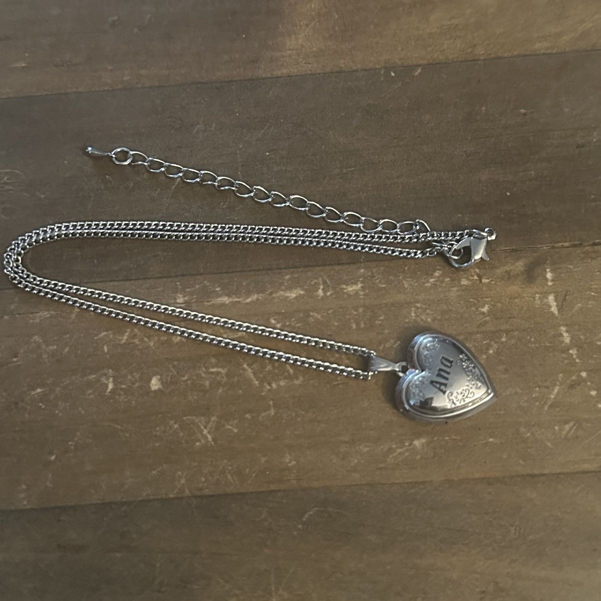 Other Silver tone name Ana heart locket pendant necklace Size ONE SIZE - 3 Thumbnail