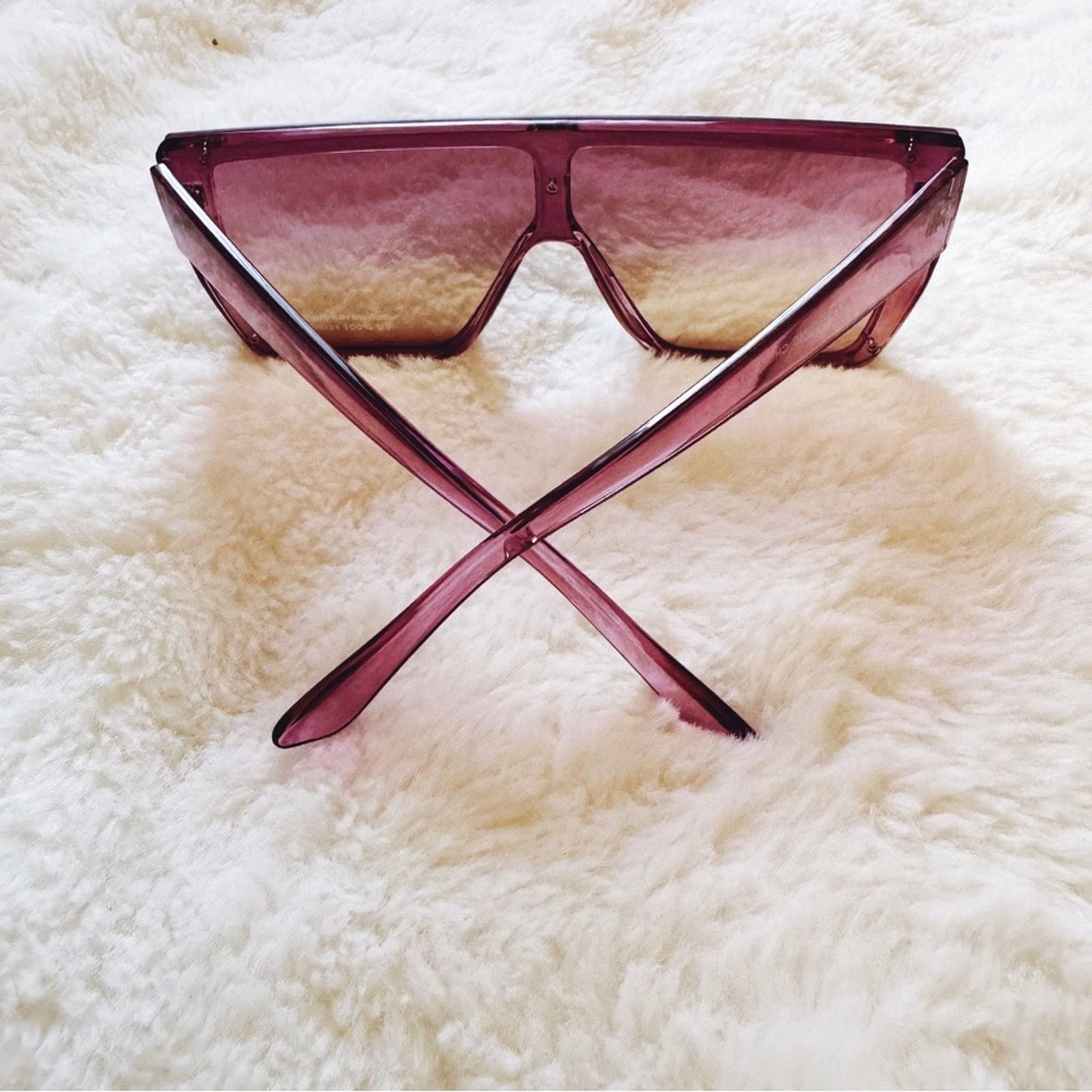 Other Greta Dark Purple Oversized Statement Sunglasses Size ONE SIZE - 9 Thumbnail