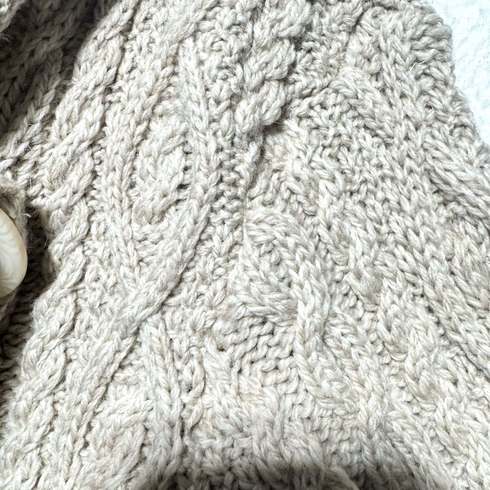Vintage Aran Mor Ireland Sweater Cardigan Wool Cable-Knit S Women Brown Beige Merino Wool Small Pullover Shirt? Size S / US 4 / IT 40 - 5 Thumbnail
