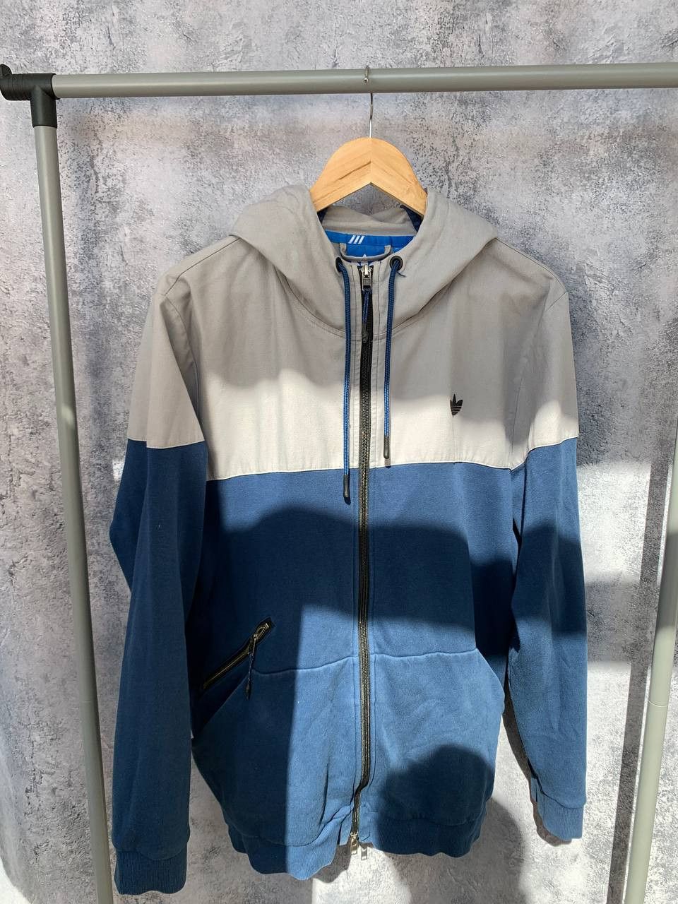 Adidas ADIDAS 2015 Jacket Hooded Blue Grey Full Zip Mens Large Size US L / EU 52-54 / 3 - 2 Thumbnail