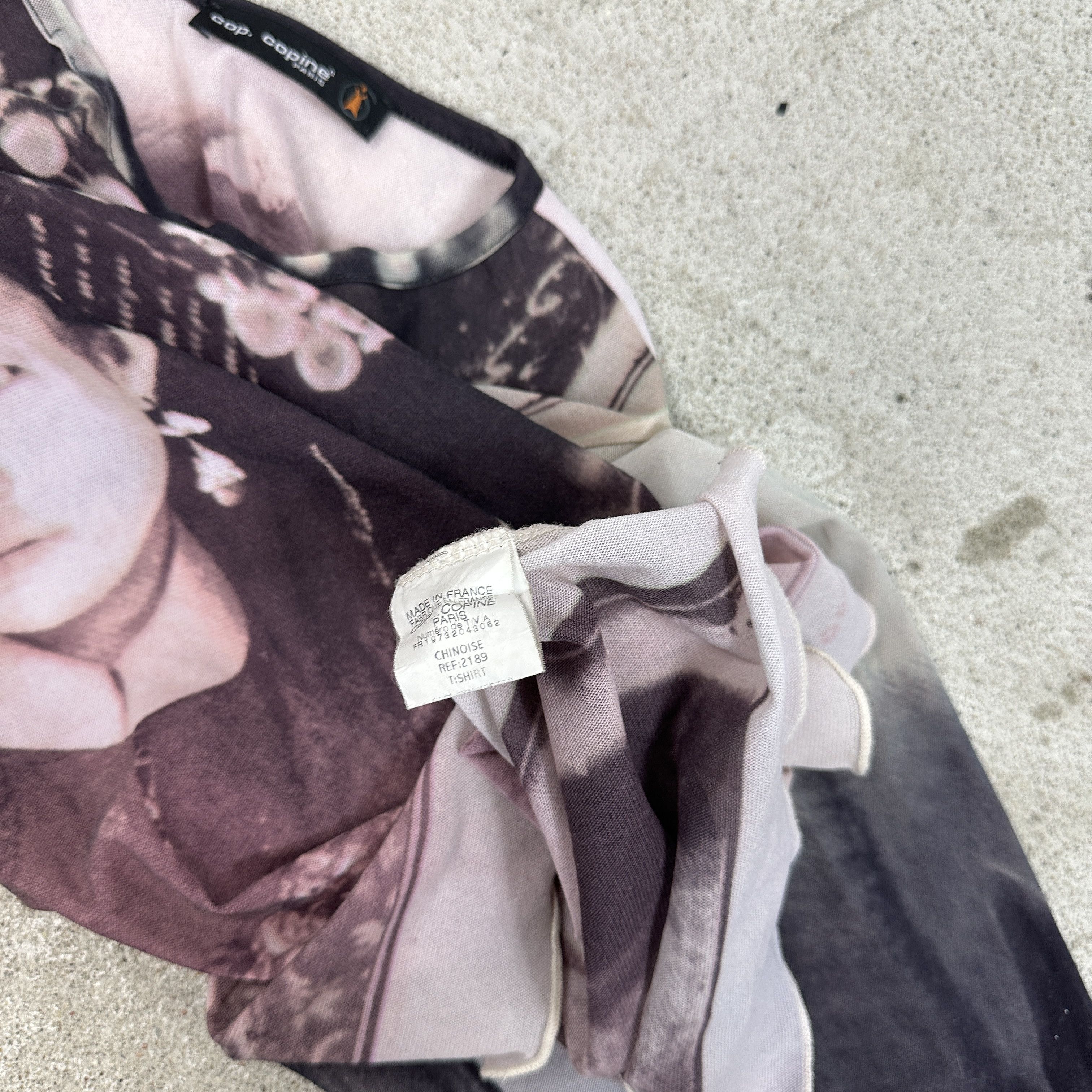 Cop Copine × Vintage Vintage Avant Garde opium Cop Copine Printed Mesh Top 00s Size M / US 6-8 / IT 42-44 - 4 Thumbnail