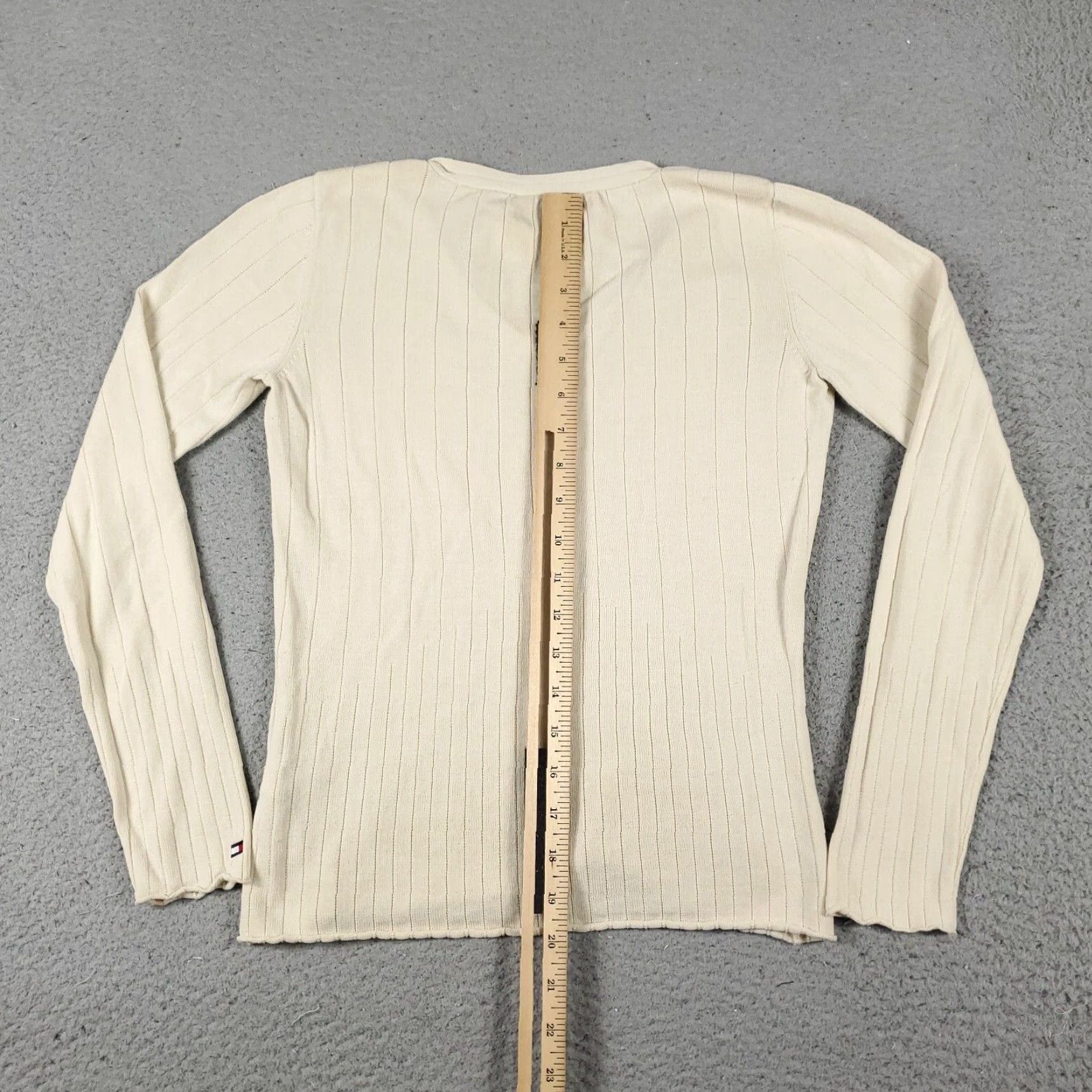 Tommy Hilfiger Tommy Hilfiger Women's T-Shirt Small Beige Long Sleeve Pullover Casual Crew Neck Size S / US 4 / IT 40 - 6 Thumbnail