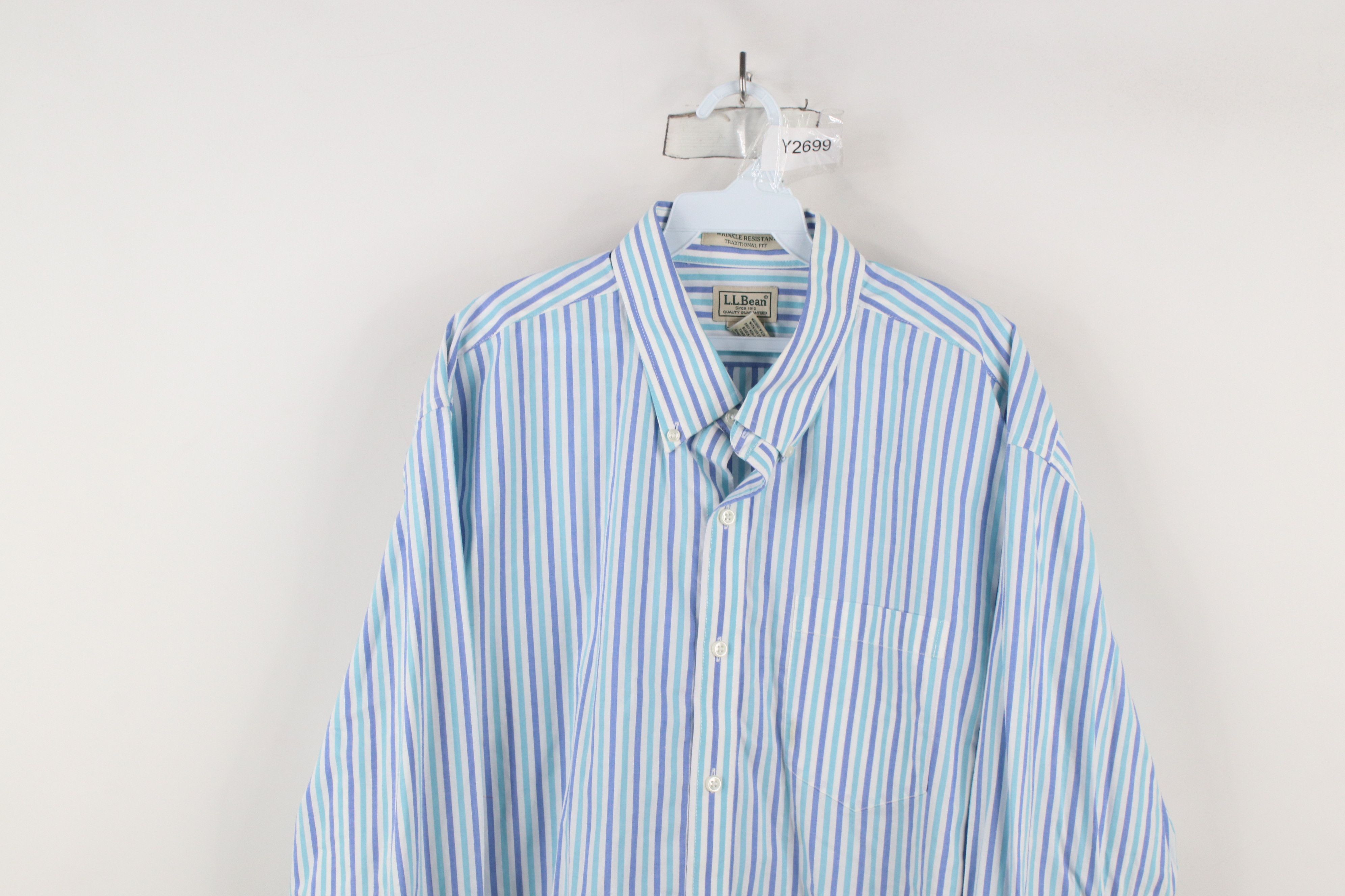 L.L. Bean × Vintage Vintage LL Bean Wrinkle Resistant Striped Button Down Shirt Size US XL / EU 56 / 4 - 2 Thumbnail