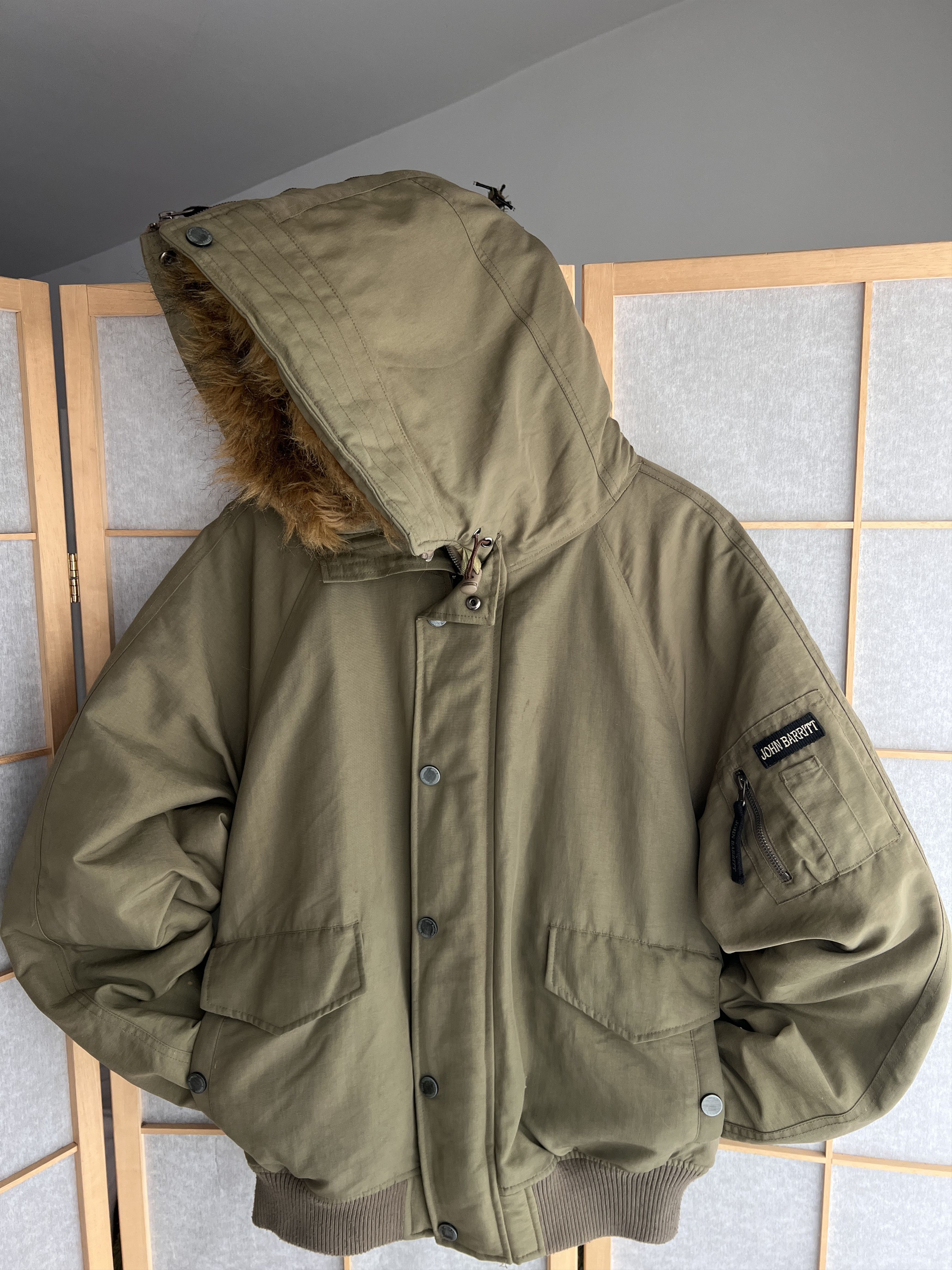 Le Grande Bleu (L.G.B.) Avant garde vintage faux fur hood bomber jacket y2k cropped Size US L / EU 52-54 / 3 - 4 Thumbnail