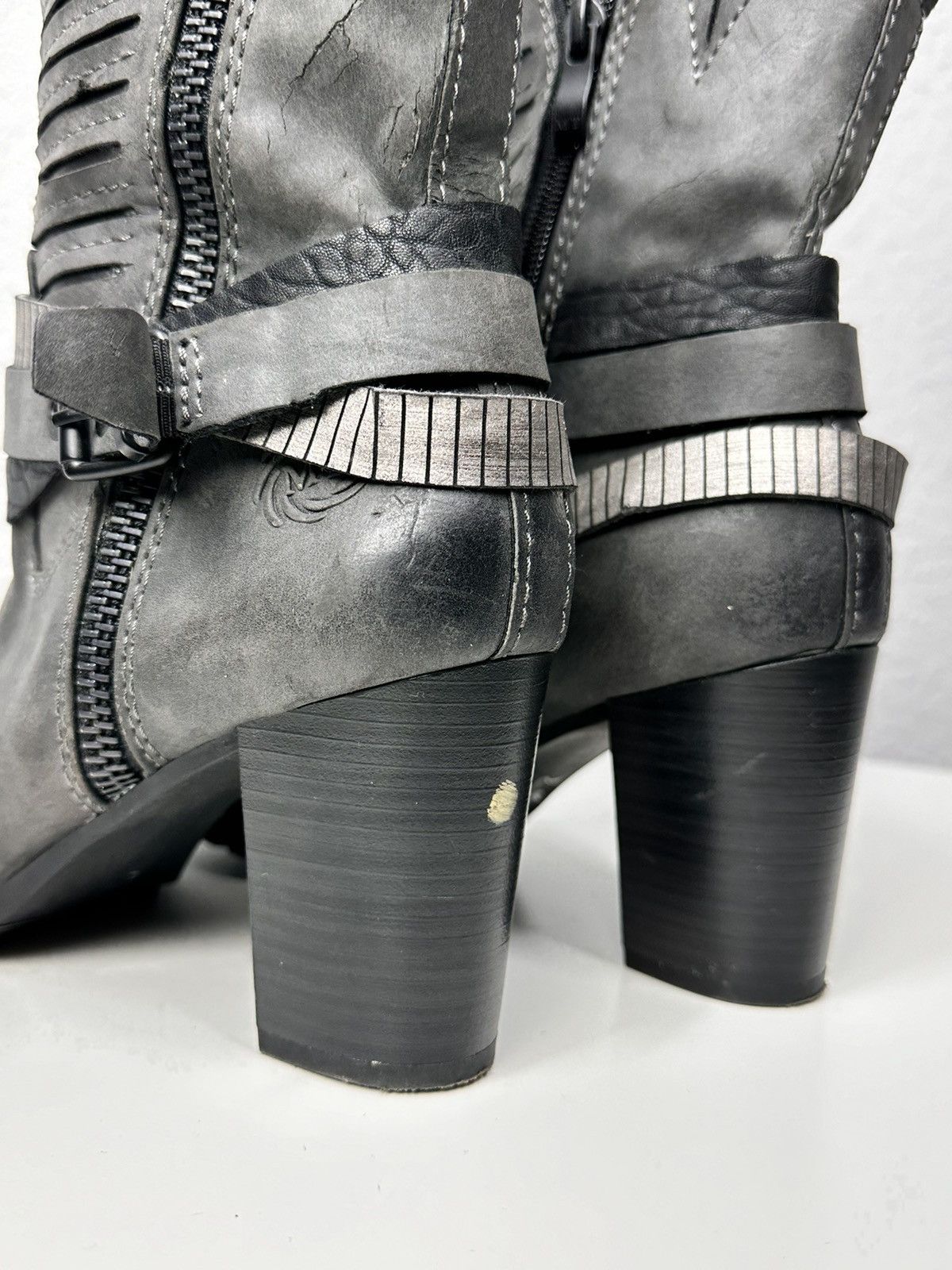 A.S.98 Wow😻VINTAGE HEELS BOOTS A.S. 98 STYLE GUIDI PAUL GAUTIER Size US 9 / IT 39 - 7 Thumbnail