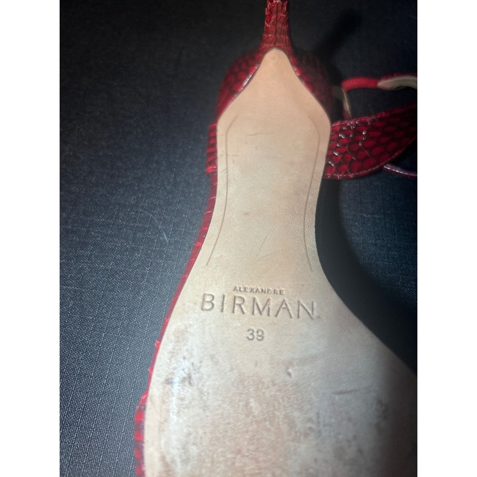 Alexandre Birman Alexandre Birman Red Snakeskin Embossed Leather Kitten 39 Size US 9 / IT 39 - 3 Thumbnail