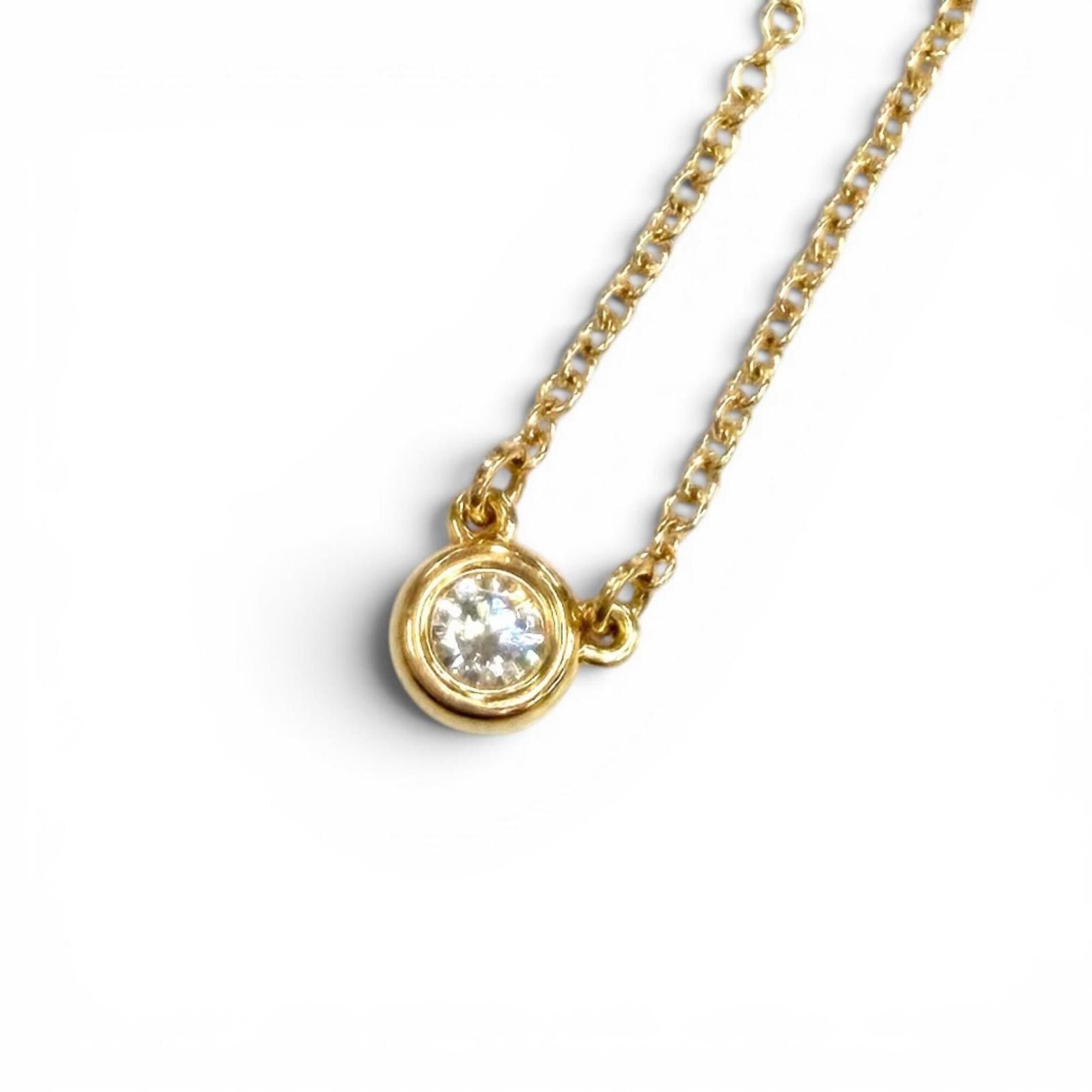 Tiffany & Co. TIFFANY&Co. Tiffany Elsa Peretti By the Yard 1P Diamond Necklace AU750 (PG) approx. 0.12ct Pink Gold Total weight 2.1g Women's Size ONE SIZE - 1 Thumbnail