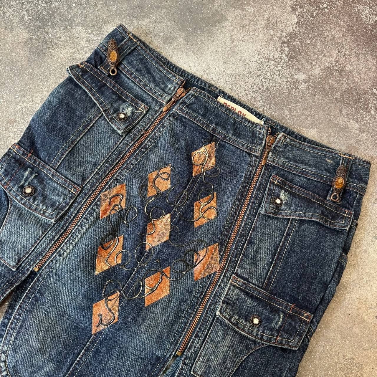 20471120 Amazing Zip Details Washed Skirt (Rick Ownes style) Size 30" / US 8 / IT 44 - 3 Thumbnail