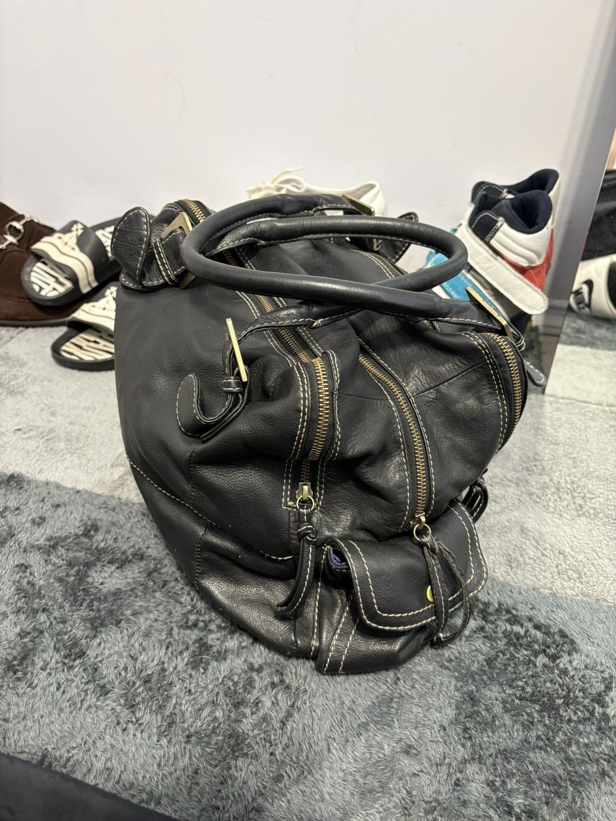 Juicy Couture Vintage Real Leather Balenciaga Style Y2K Bag Size ONE SIZE - 2 Thumbnail