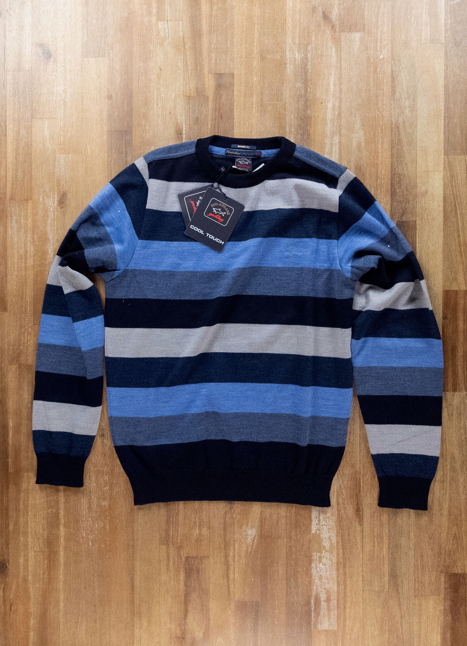 Paul & Shark PAUL & SHARK Cool Touch blue striped wool sweater Small Size US S / EU 44-46 / 1 - 1 Thumbnail