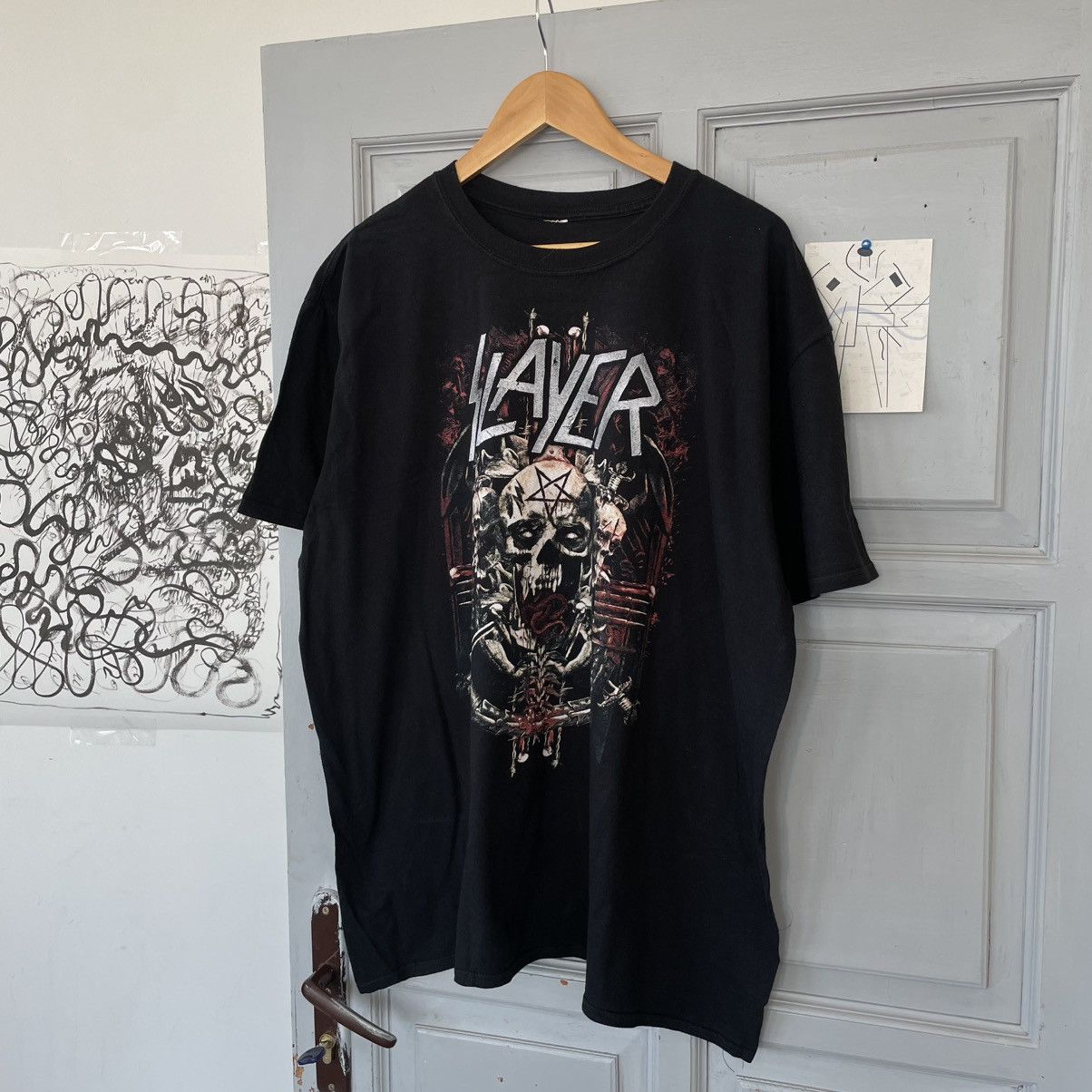 Slayer Vintage Slayer World tour 2018 Black Shirt Size US XL / EU 56 / 4 - 1 Thumbnail