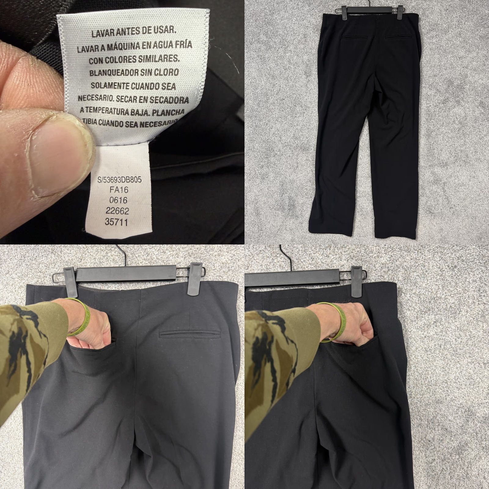 Vintage Style&co Dress Pants Womens 6S Black Ponte Straight Front Pockets Pull On 32x28.5 Office Casual Formal Mid Rise 8.5-10.5 in Womens Size 28" / US 6 / IT 42 - 8 Thumbnail