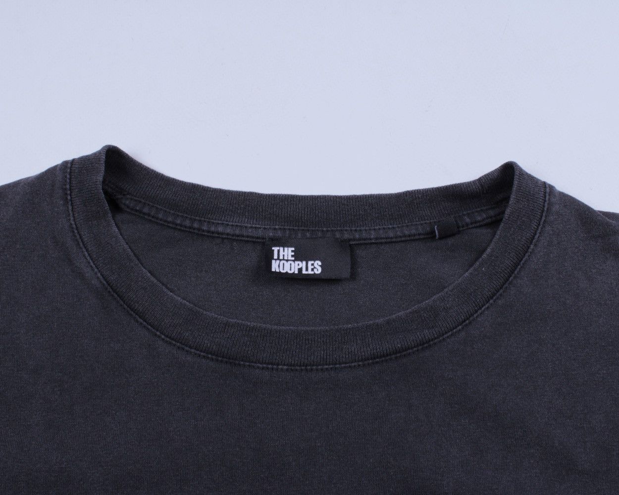 The Kooples The KOOPLES Garment Dyed Washed Gray/Black T-Shirt Size M / US 6-8 / IT 42-44 - 16 Thumbnail