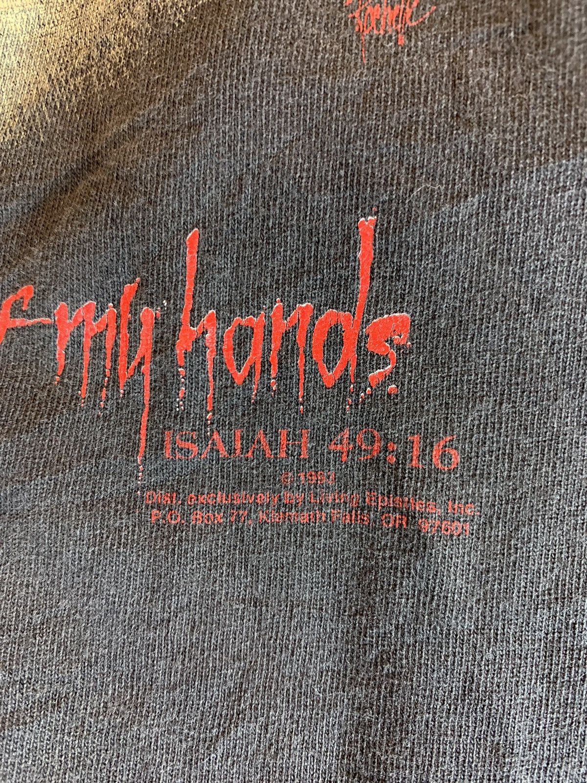 Vintage *RARE* Vintage 1993 Engraved Invitation Jesus Christ T-Shirt Size US L / EU 52-54 / 3 - 3 Thumbnail