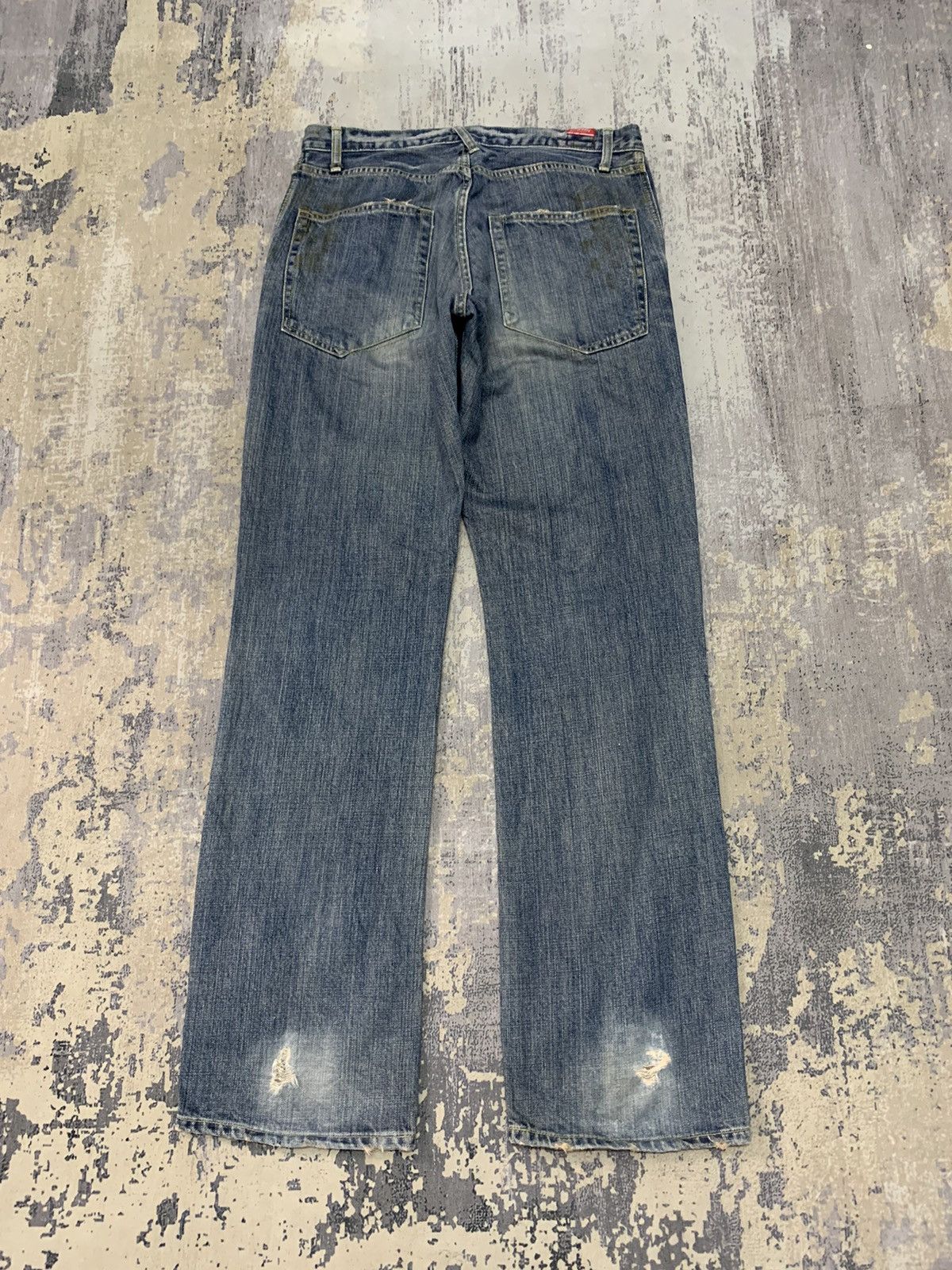 Japanese Brand Vintage Blueway Japanese Mud Wash Distressed Baggy Fit Jeans Size US 32 / EU 48 - 8 Thumbnail