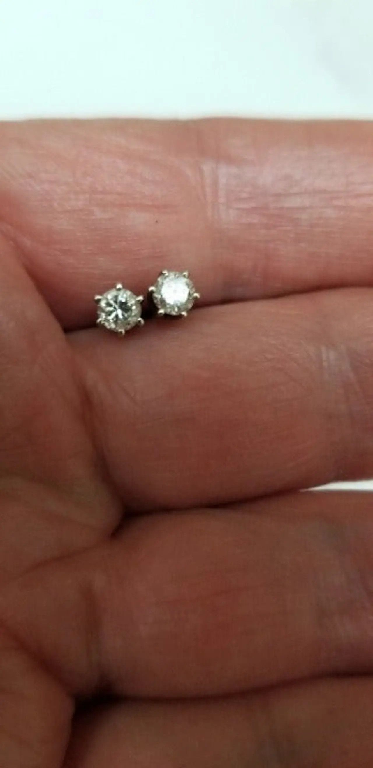 Other Estate .50ct Diamond 14k White Gold Earrings Studs Size ONE SIZE - 4 Thumbnail