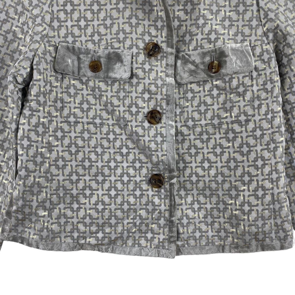 Other CHALET BLANC Check Design Overprint Tweed Grey Blazer Coat Size M / US 6-8 / IT 42-44 - 3 Thumbnail