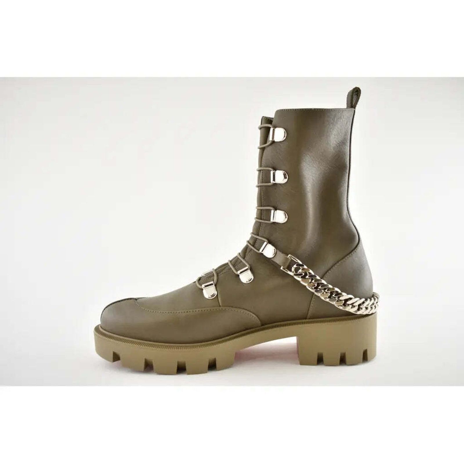 Christian Louboutin Christian Louboutin Horse Flat Silex Grey Leather Combat Size US 6 / IT 36 - 9 Thumbnail