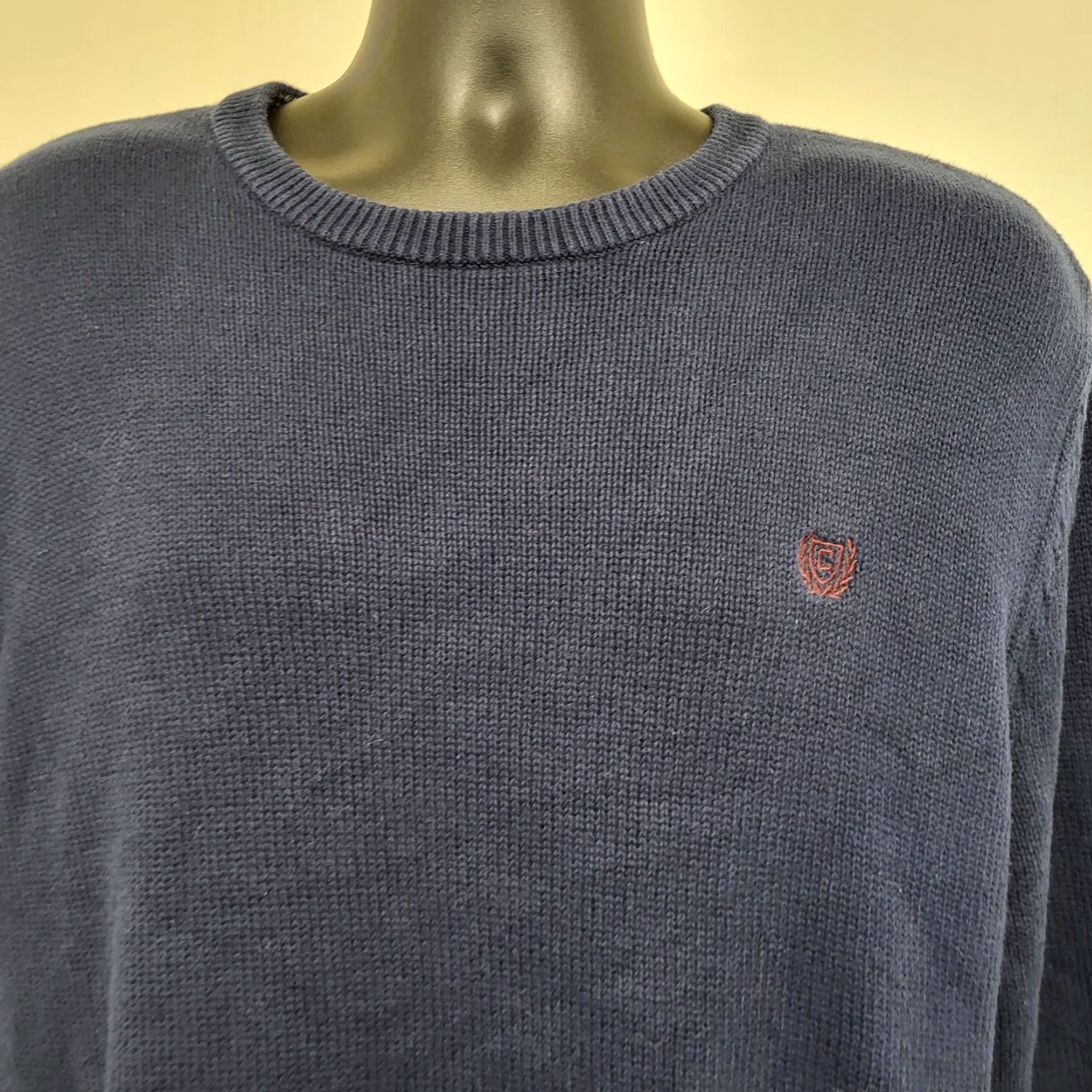 Chaps Chaps Sweater Men’s Large Navy Blue Tight-Knit Pullover Logo Golf Preppy Crew Neck” Size US L / EU 52-54 / 3 - 4 Thumbnail