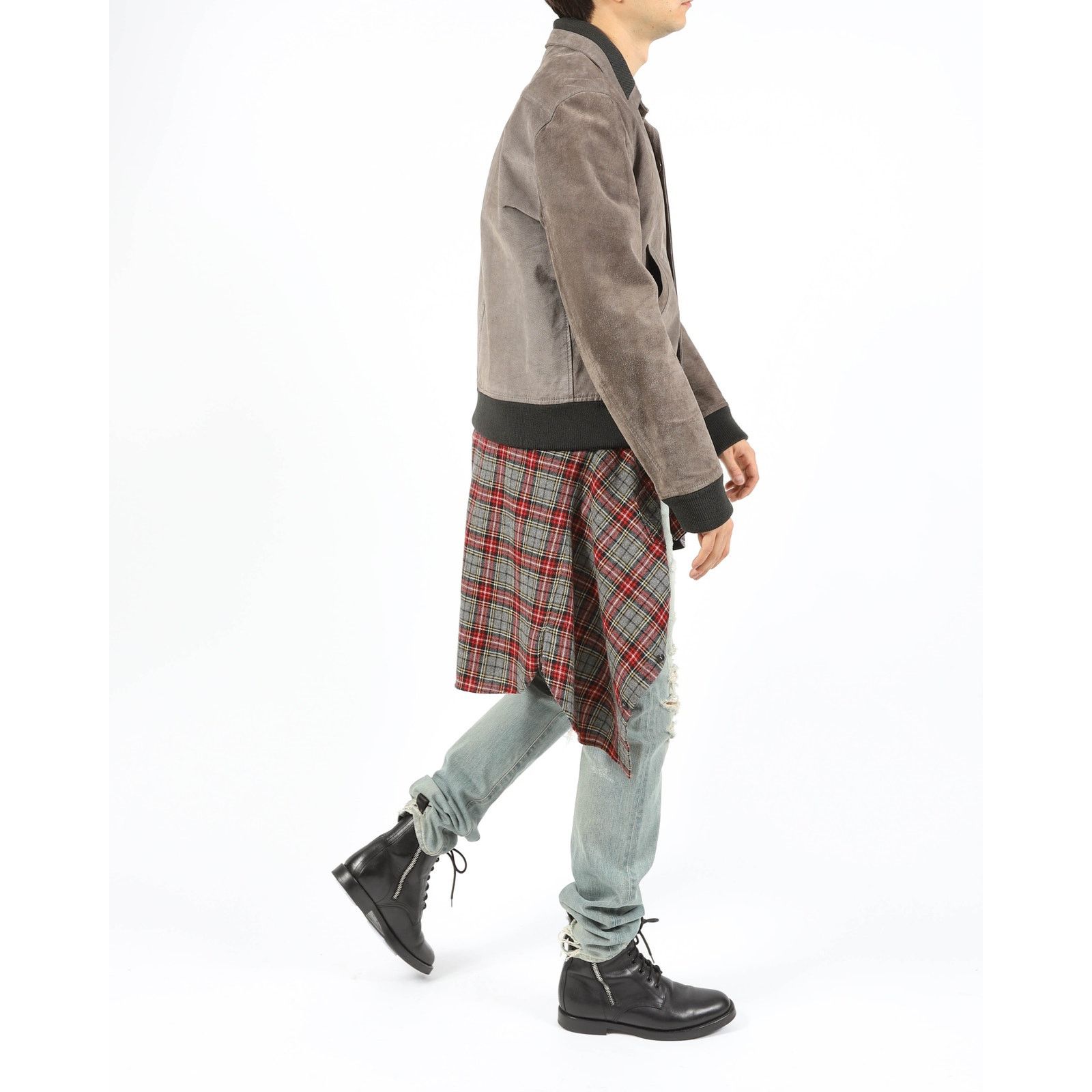 Maison Margiela FW03 Contrast Collar Bomber in Grey Suede Size US L / EU 52-54 / 3 - 6 Thumbnail