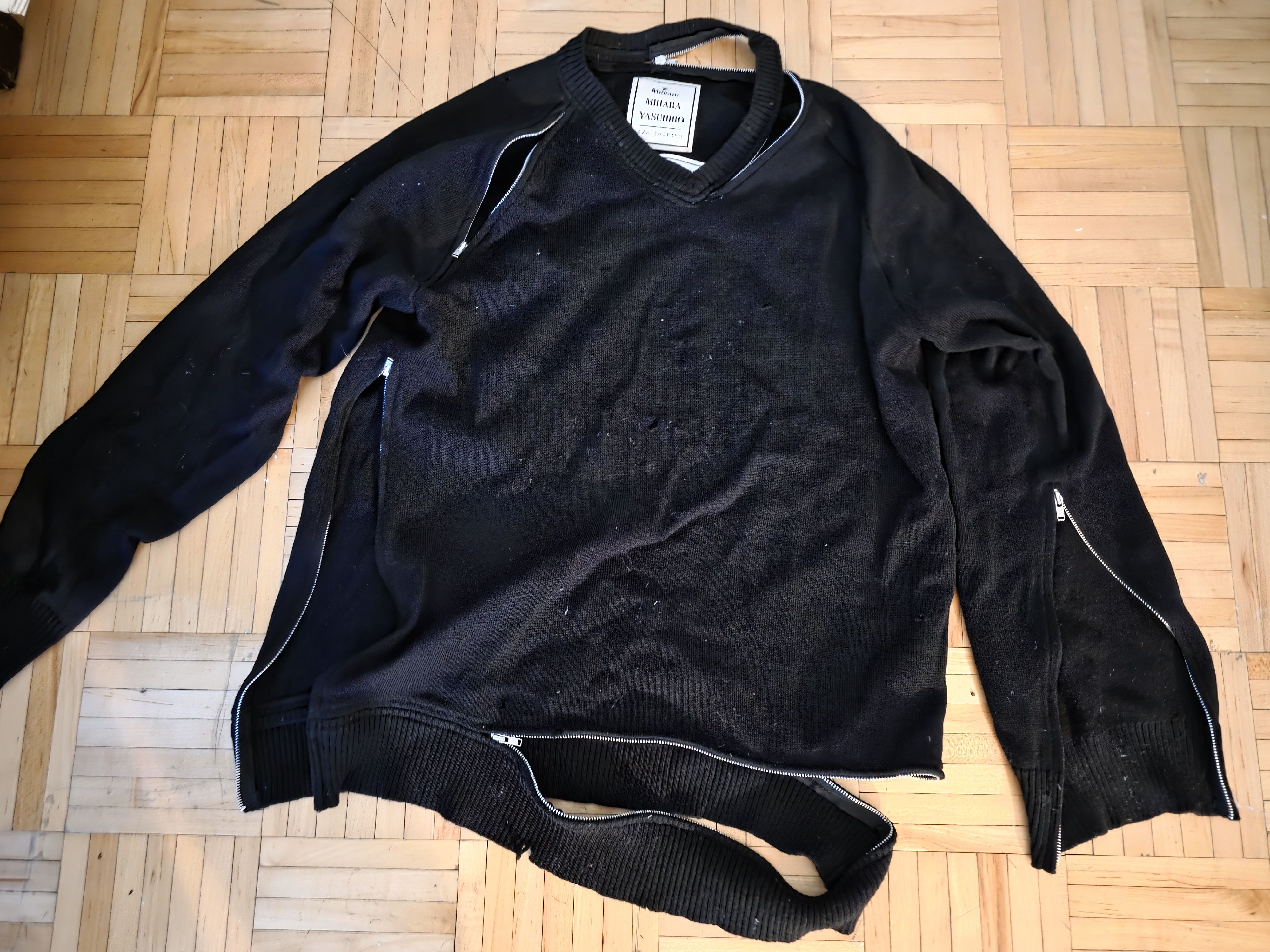 Maison MIHARA YASUHIRO Allover zip sweater black wool ch 44 Size US S / EU 44-46 / 1 - 6 Thumbnail