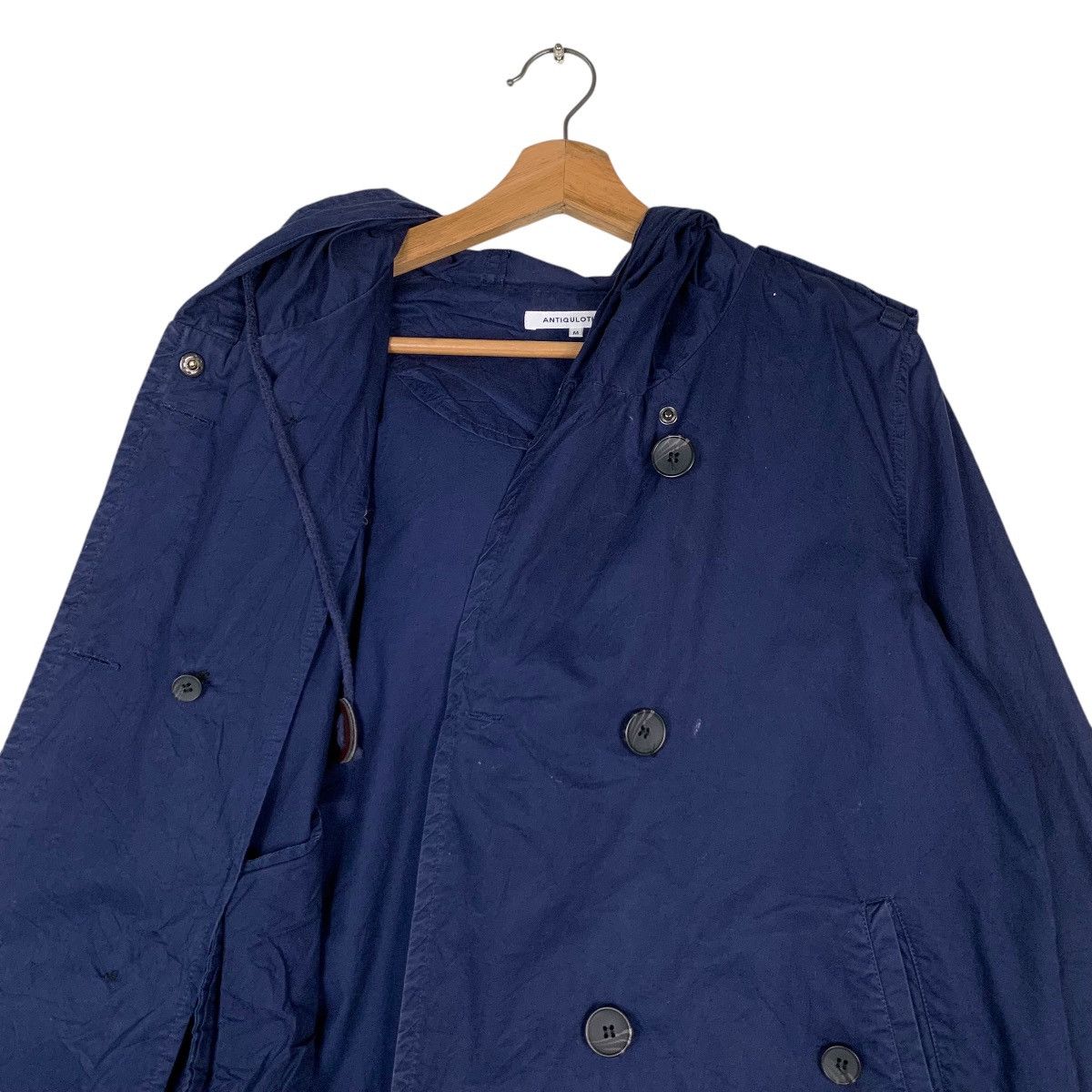 Japanese Brand ANTIQULOTHES Double Breasted Hooded Crop Coat #1324-C60 Size M / US 6-8 / IT 42-44 - 11 Thumbnail