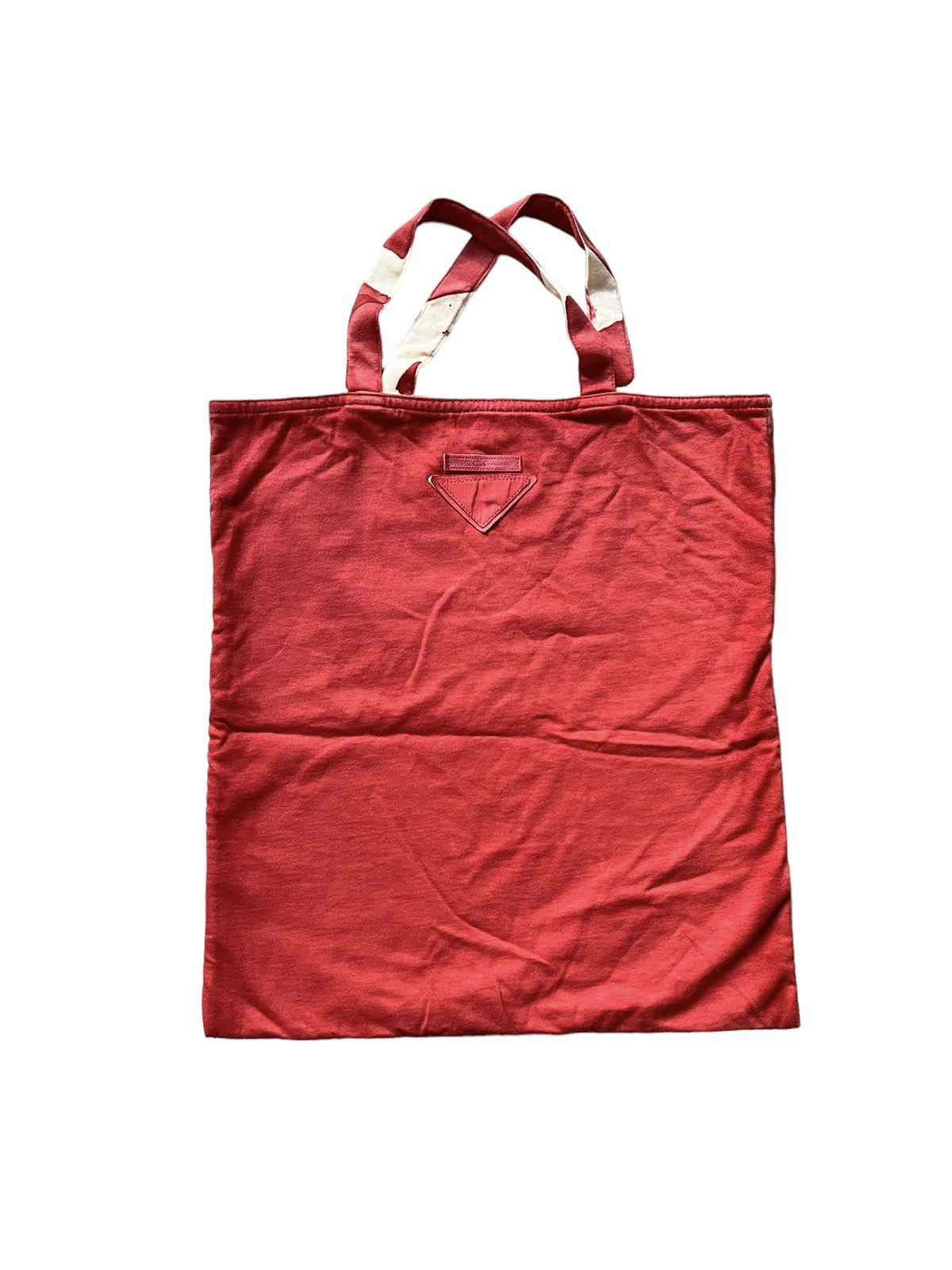 Prada Prada Chic White Red Fabric Tote Bag Size ONE SIZE - 1 Thumbnail
